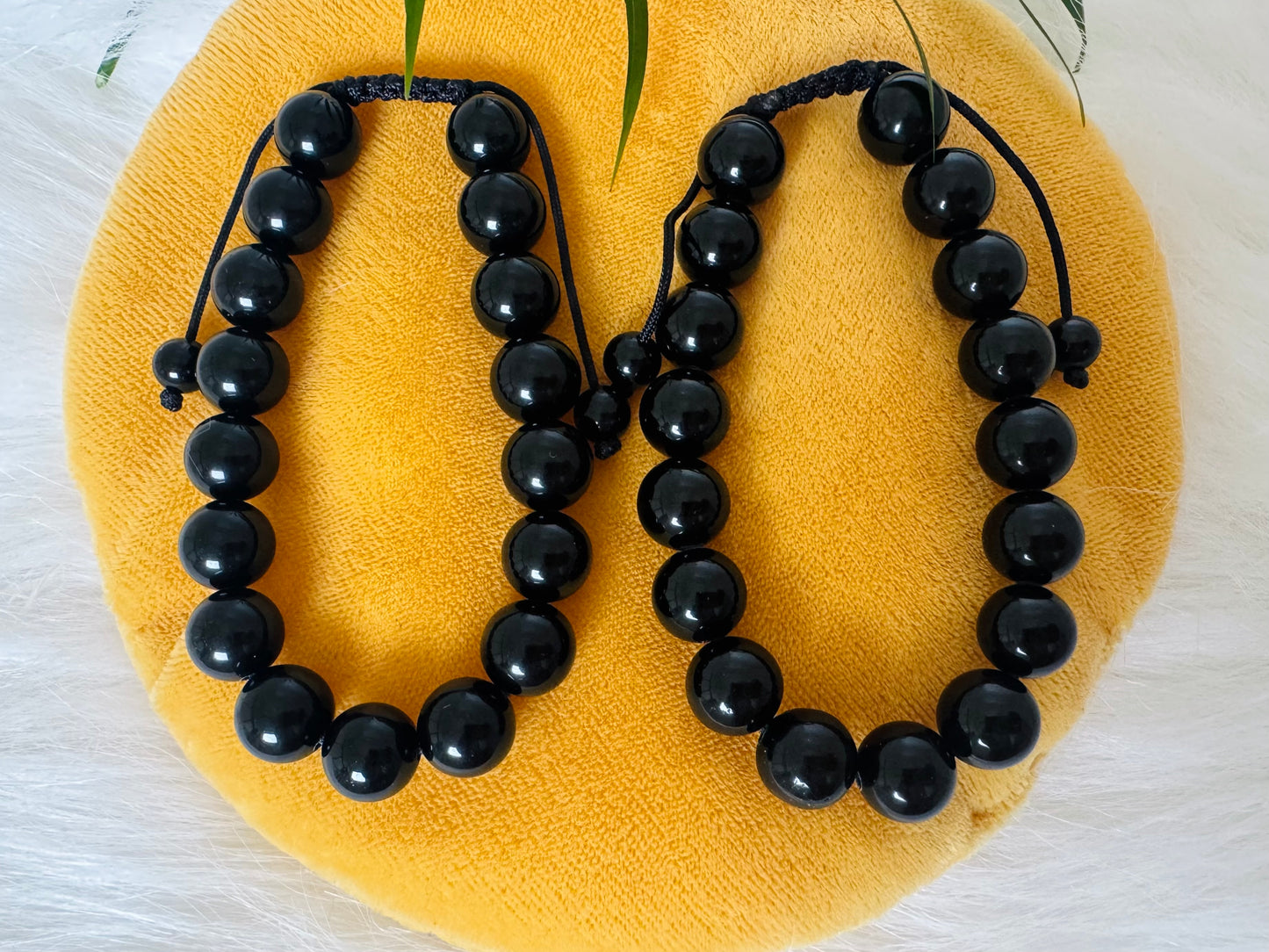 Black Tourmaline Grade A ++Adjustable Bracelet 10 mm - Moon Room Shop and Wellness