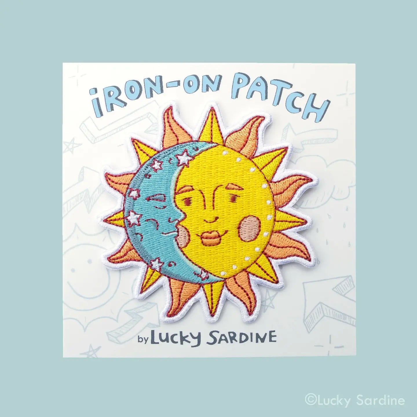 Celestial Sun & Moon, Cosmic Stars Embroidered Iron-On Patch - Moon Room Shop and Wellness