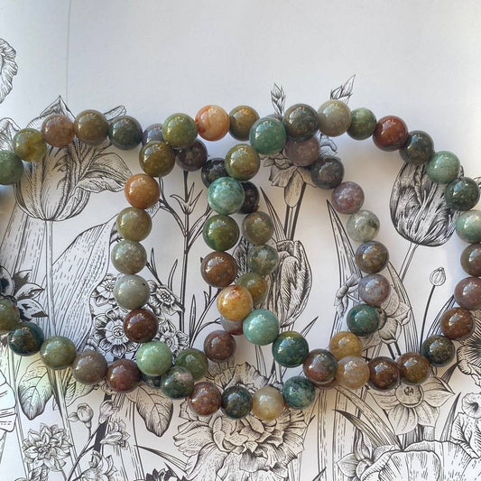 Indian Moss Agate Stretch Bracelet - Moon Room Shop and Wellness