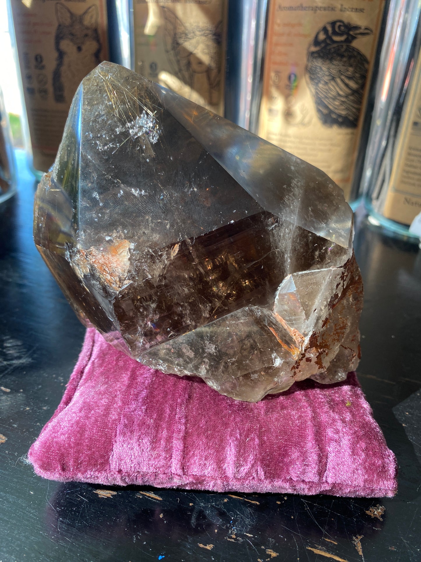 Smoky Quartz Rutilated Point 2.3 lb Brazil Spectacular Beauty - Moon Room Shop and Wellness