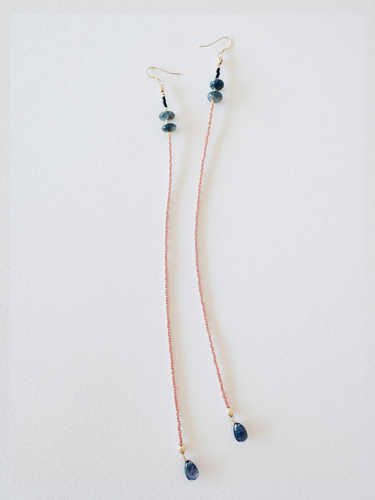 Iolite + Labradorite Free Flow Long Earrings - Moon Room Shop and Wellness