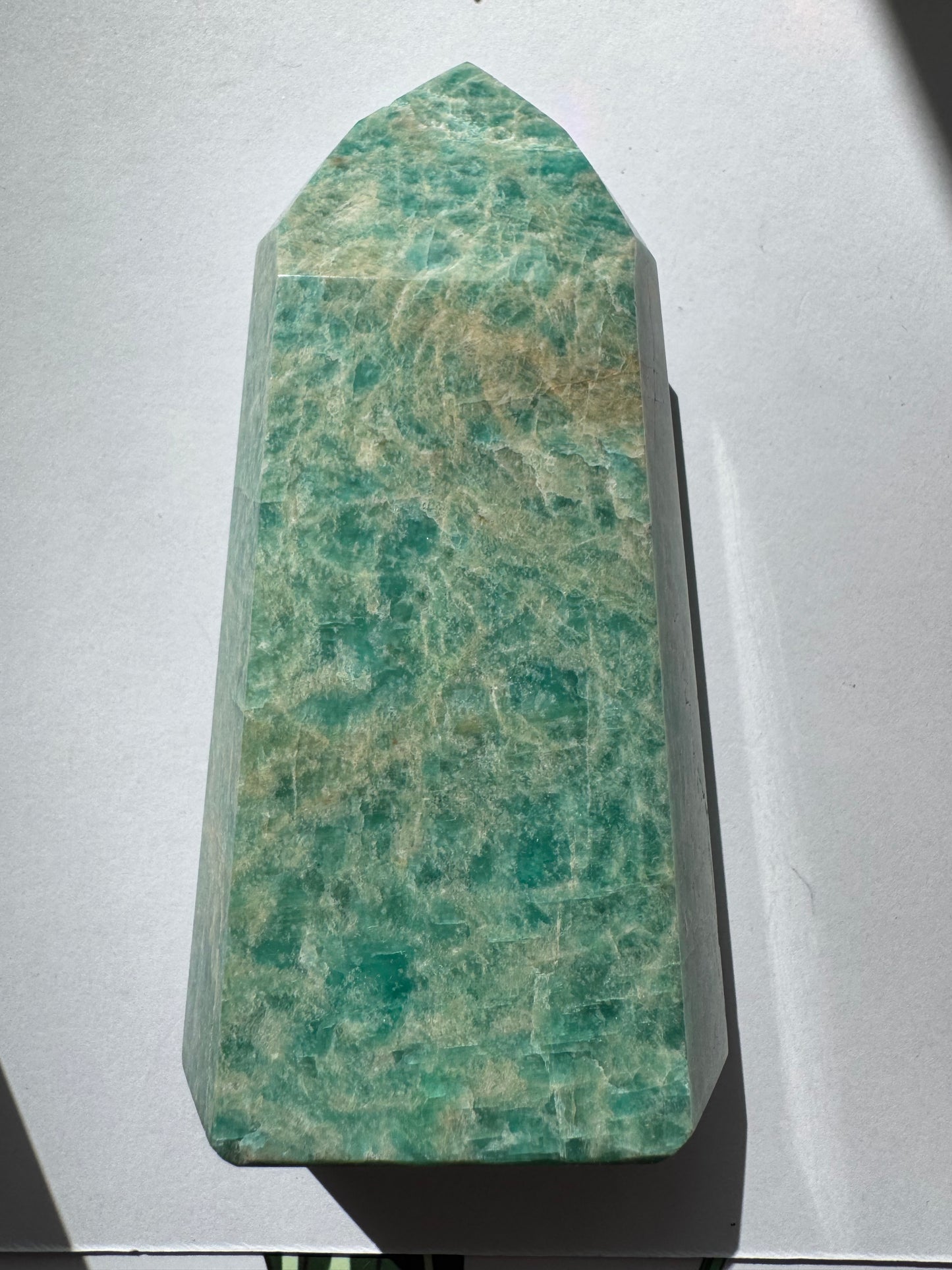 Amazonite Tower 437 g- Brazil Beauty!