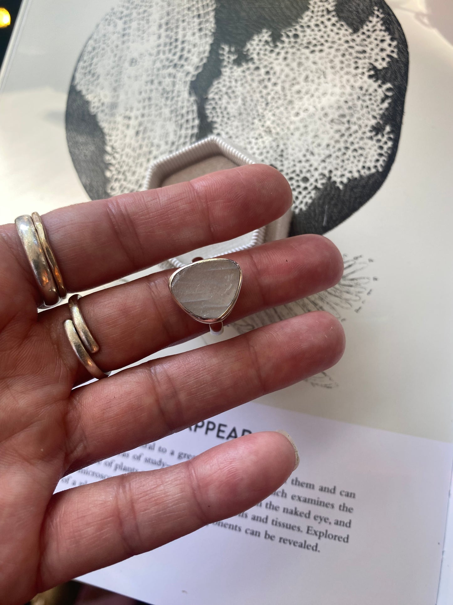 African Rainbow Moonstone Sterling Silver Ring Size 7 - Moon Room Shop and Wellness