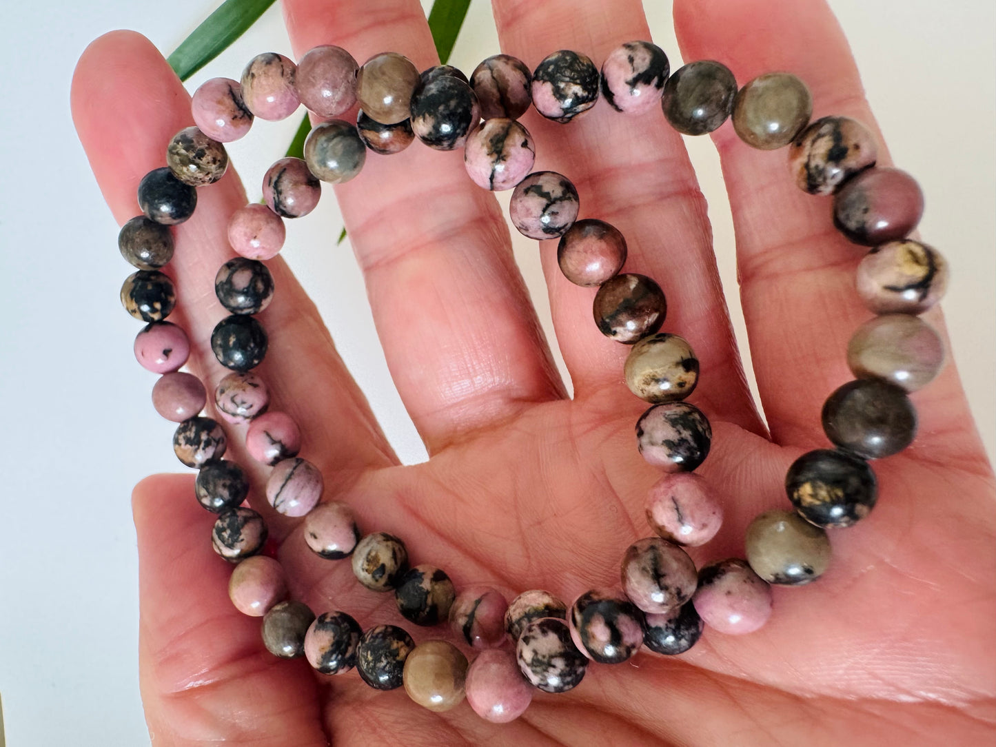 Rhodonite Stretch Bracelet 6mm - Moon Room Shop and Wellness