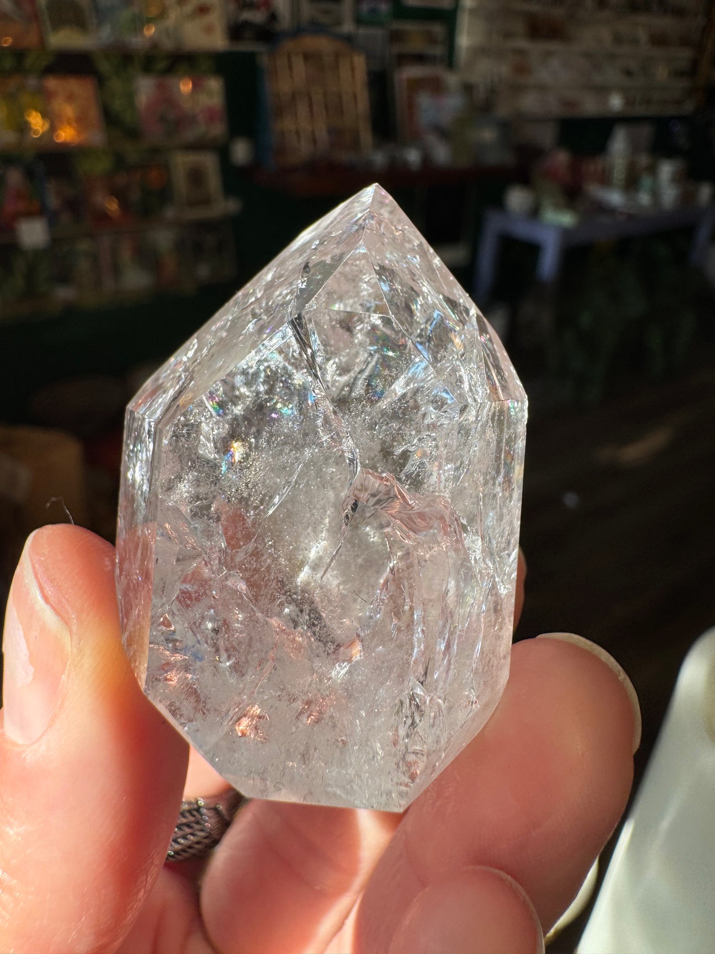 Rainbow Crackle Quartz Tower 48.2 g Brazil - Moon Room Shop and Wellness