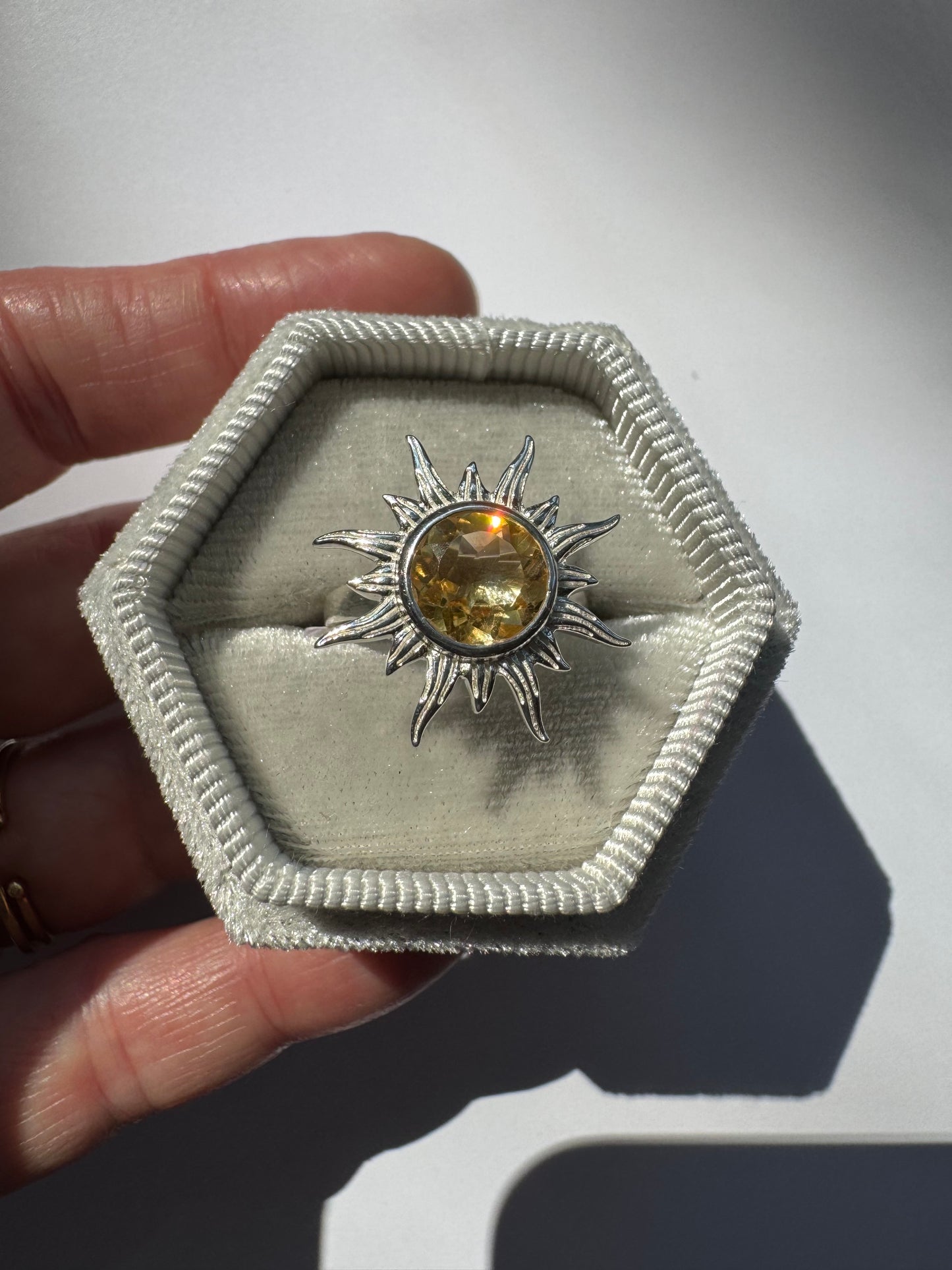 Citrine Sunshine Sterling Silver Ring Size 7