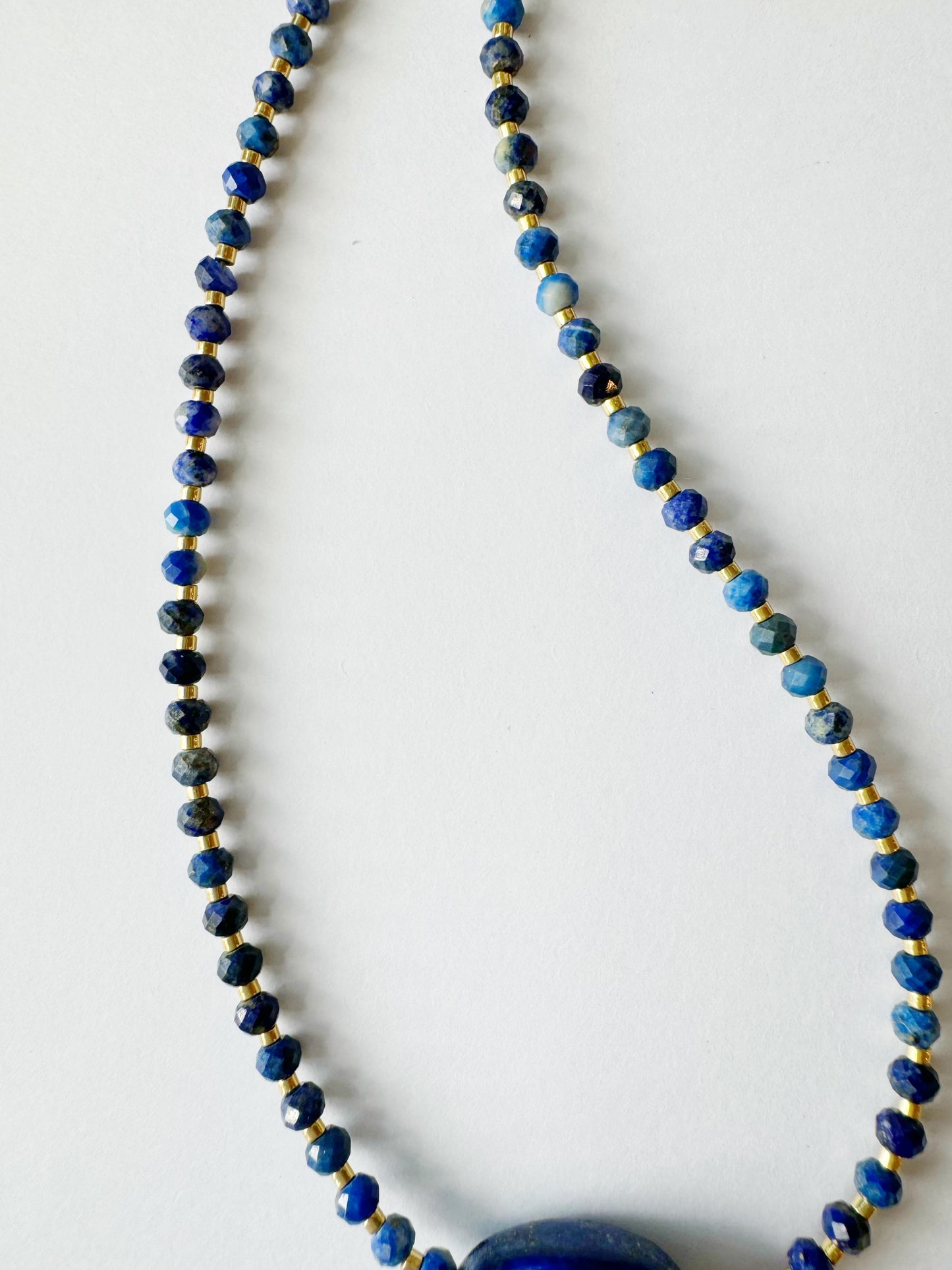 Handmade Lapis Gemstone Necklace - Moon Room Shop and Wellness