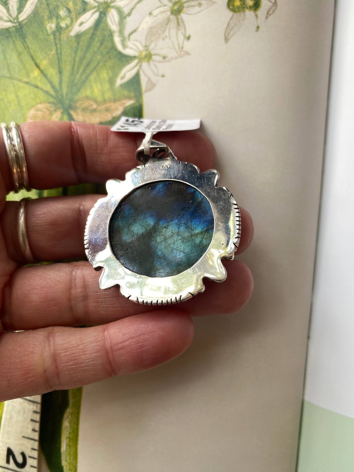 Labradorite Sterling Silver Moon Pendant - Moon Room Shop and Wellness