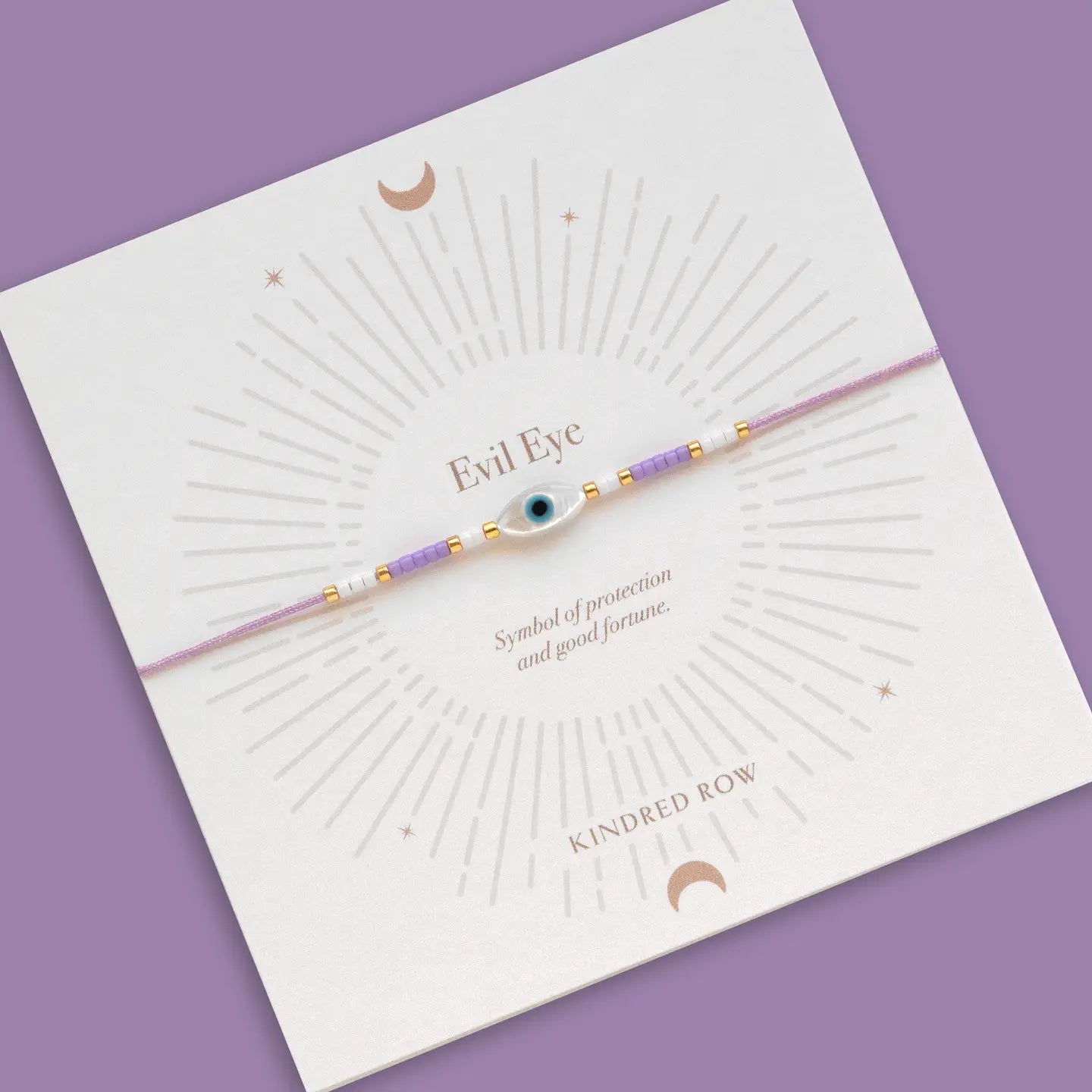 Evil Eye Cord Bracelet- Lavender