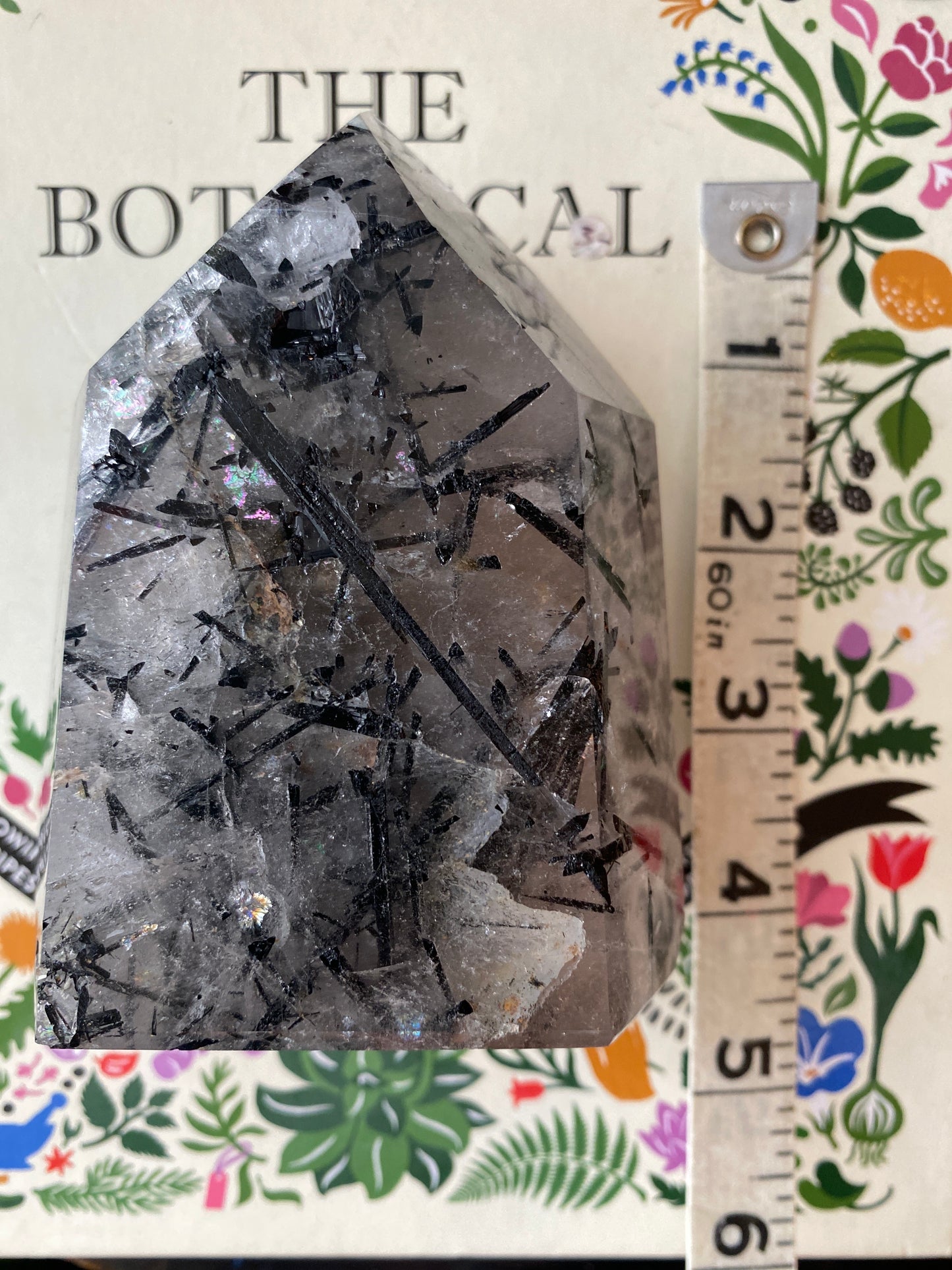 Black Tourmaline Rutilated Quartz Tower 1.38#- Brazil - Moon Room Shop and Wellness