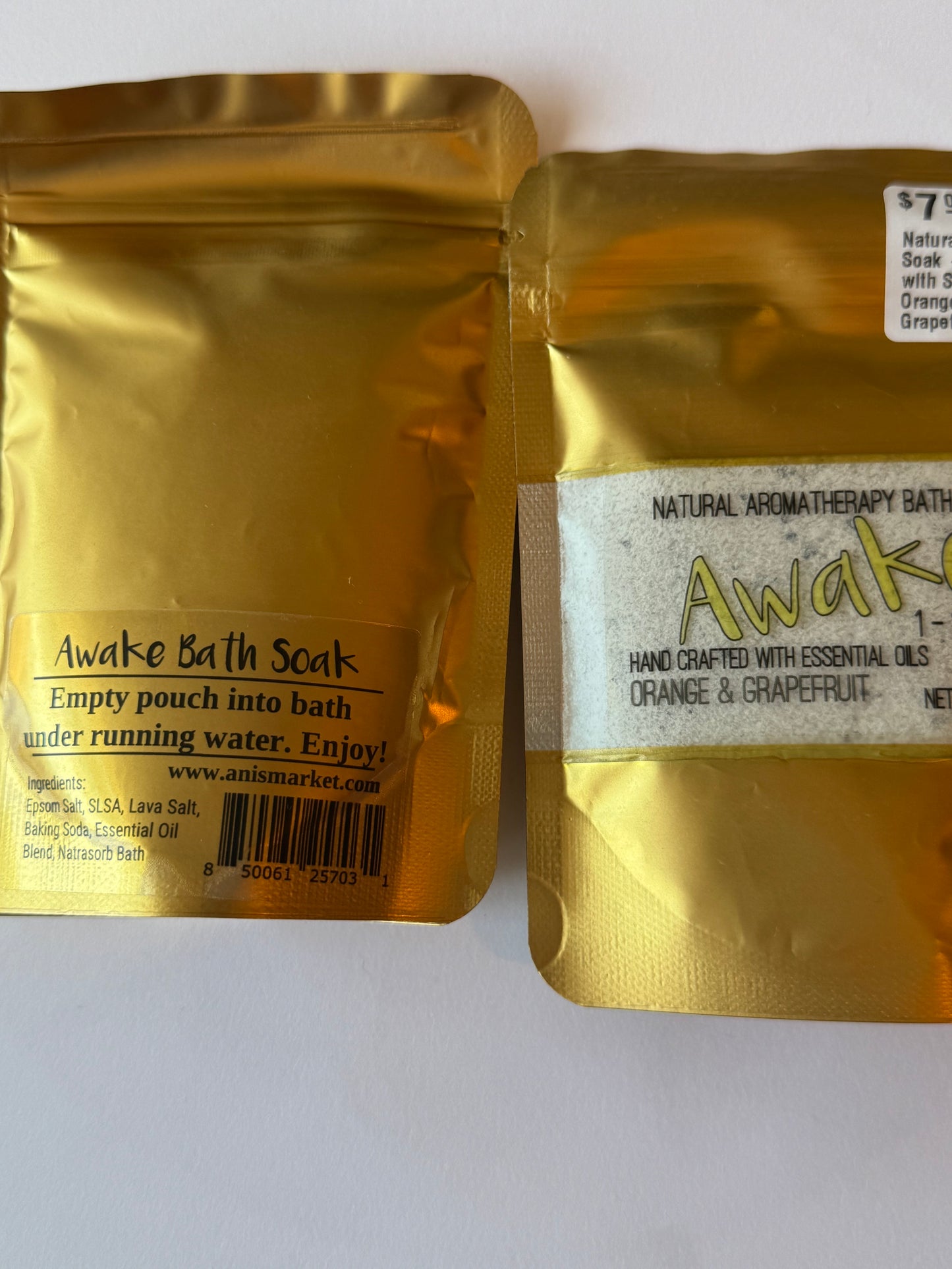 Natural Bath Salt Soak -Awake with Sweet Orange & Grapefruit 2.5 oz