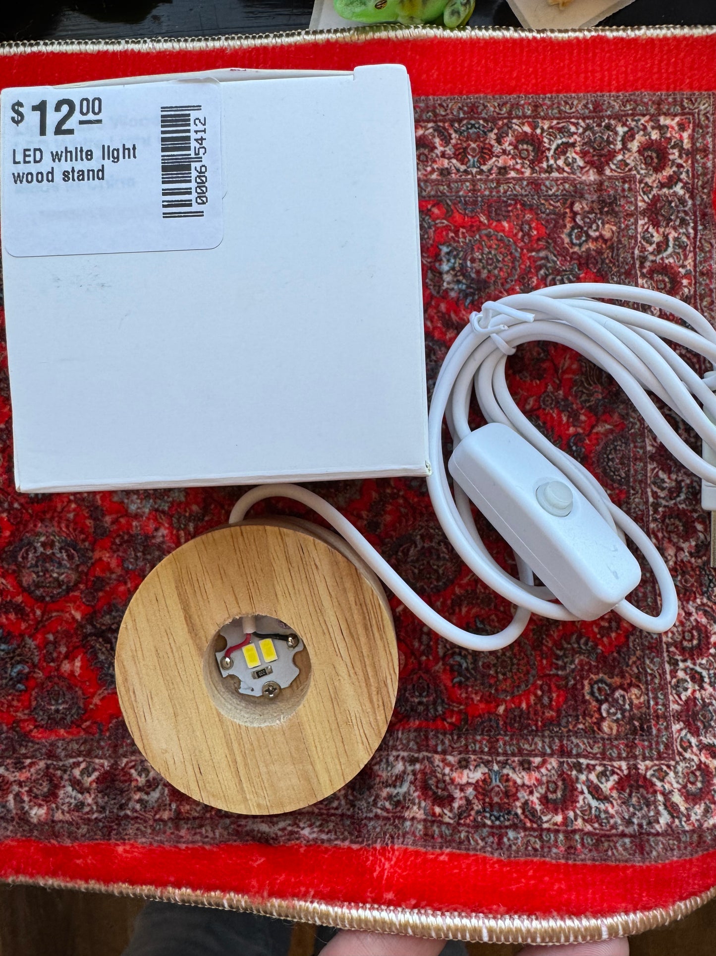 LED white light wood stand - Moon Room Shop and Wellness