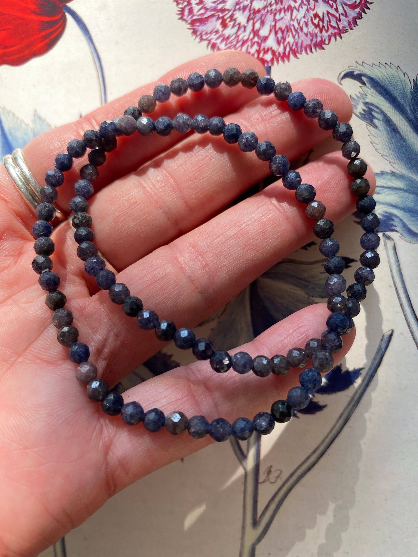 Sapphire Stretch Bracelet 4 mm - Moon Room Shop and Wellness