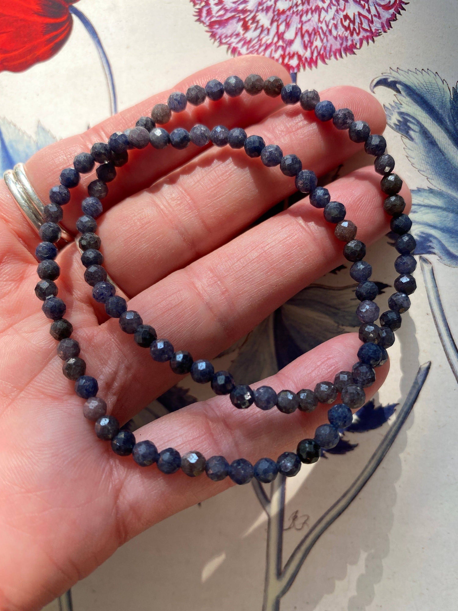 Sapphire Stretch Bracelet 4 mm - Moon Room Shop and Wellness