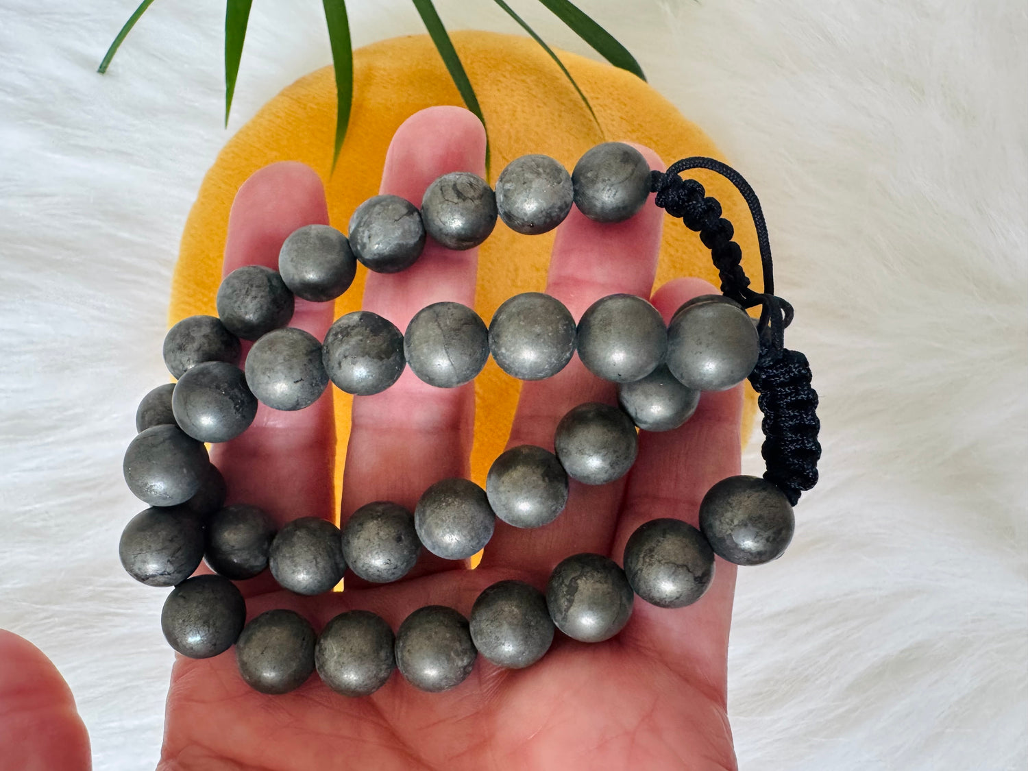 Pyrite Grade A ++ 10 mm Adjustable Bracelet - Moon Room Shop and Wellness