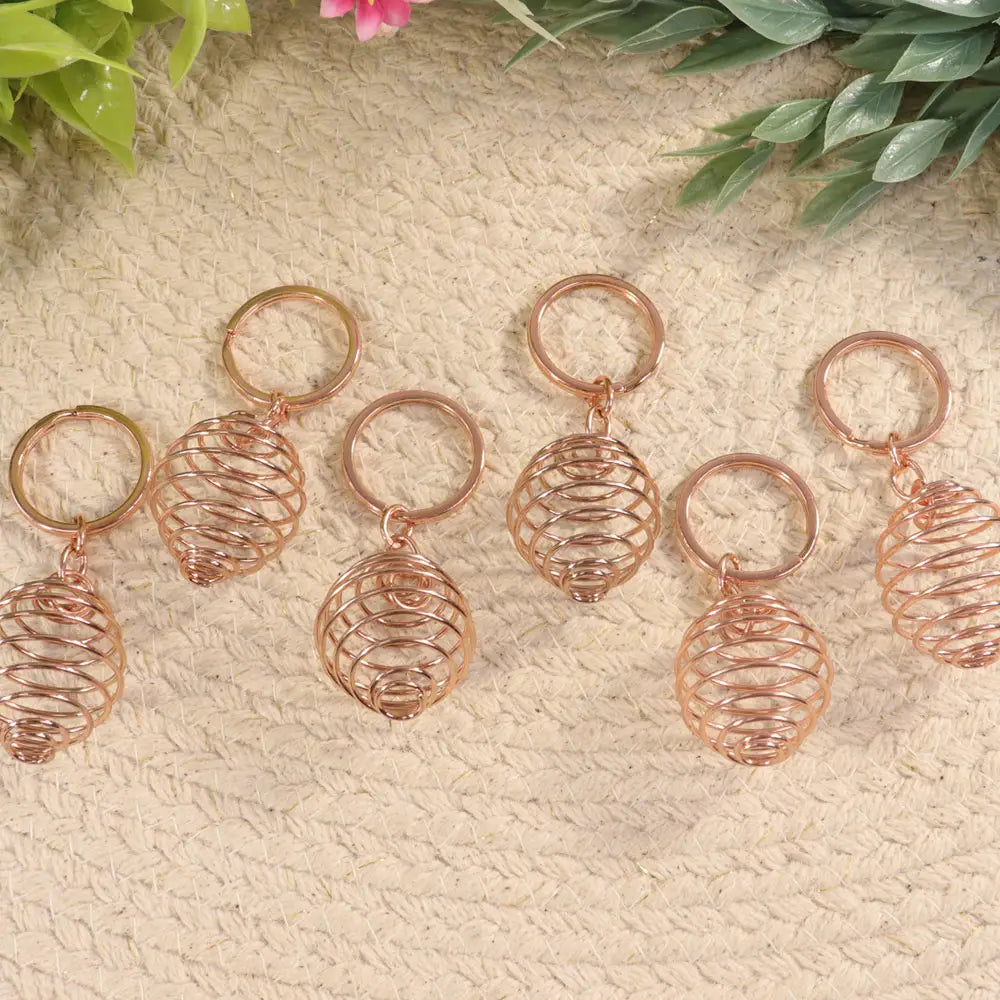 Copper Spiral Cage Keychains - Moon Room Shop and Wellness
