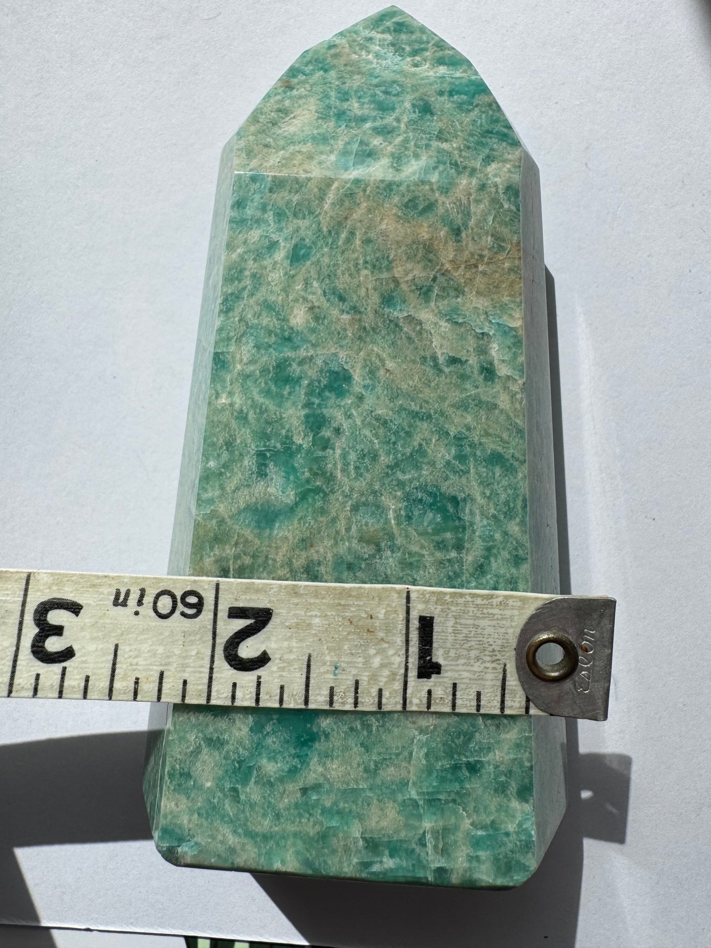 Amazonite Tower 437 g- Brazil Beauty!