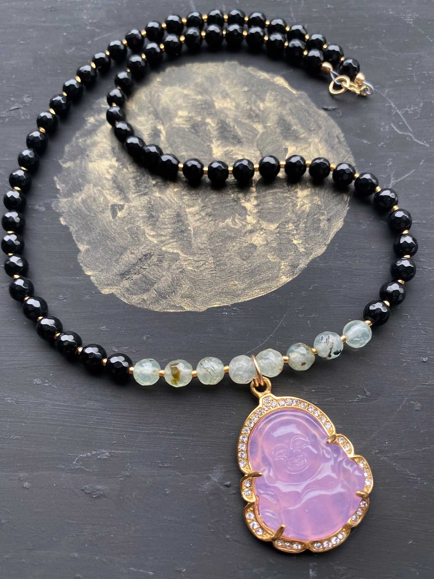 Gemstone Buddha Necklace Handmade - Moon Room Shop and Wellness