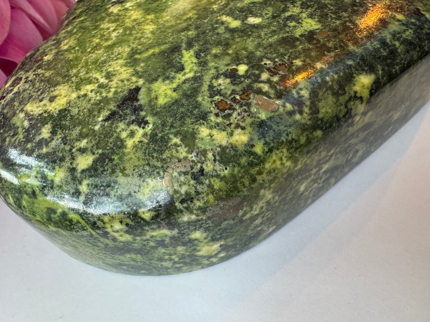 Serpentine with Pyrite Heart 2.47 lb- Mexico- Beauty! - Moon Room Shop and Wellness