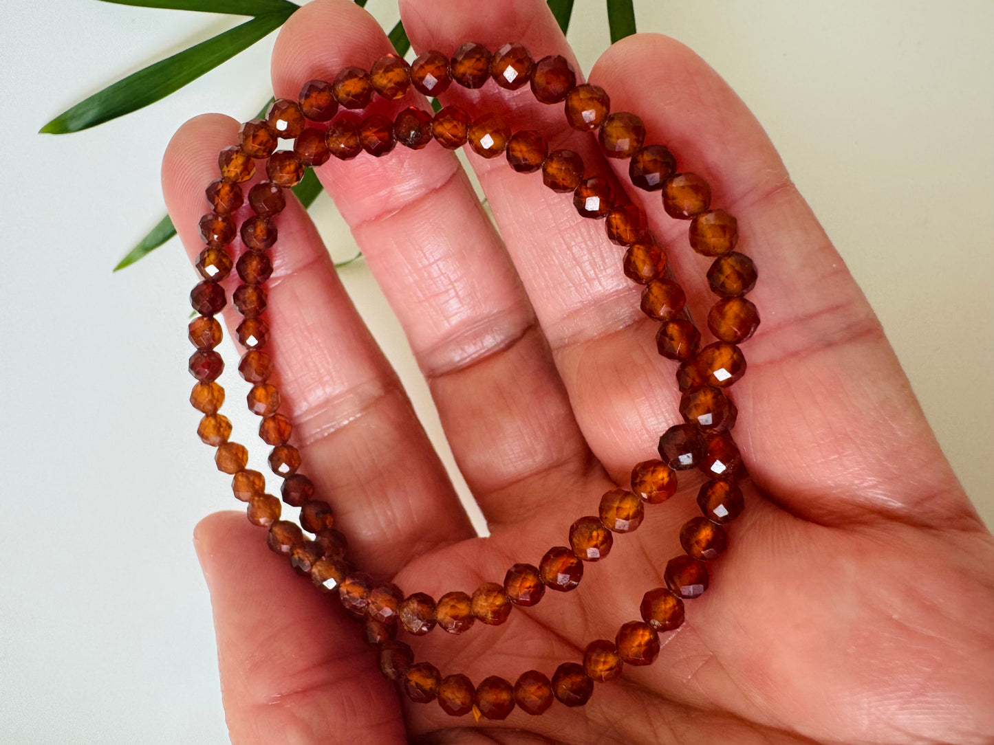 Hessonite Garnet Faceted Stretch Bracelet 4mm - Moon Room Shop and Wellness