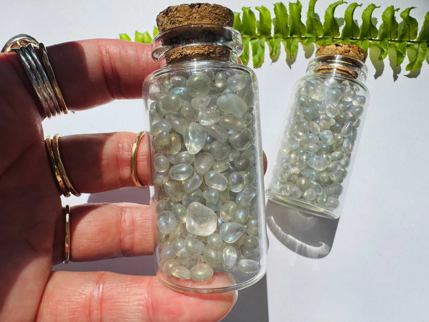 Aura Quartz Gem Chip 25 ml Glass Jar - Moon Room Shop and Wellness