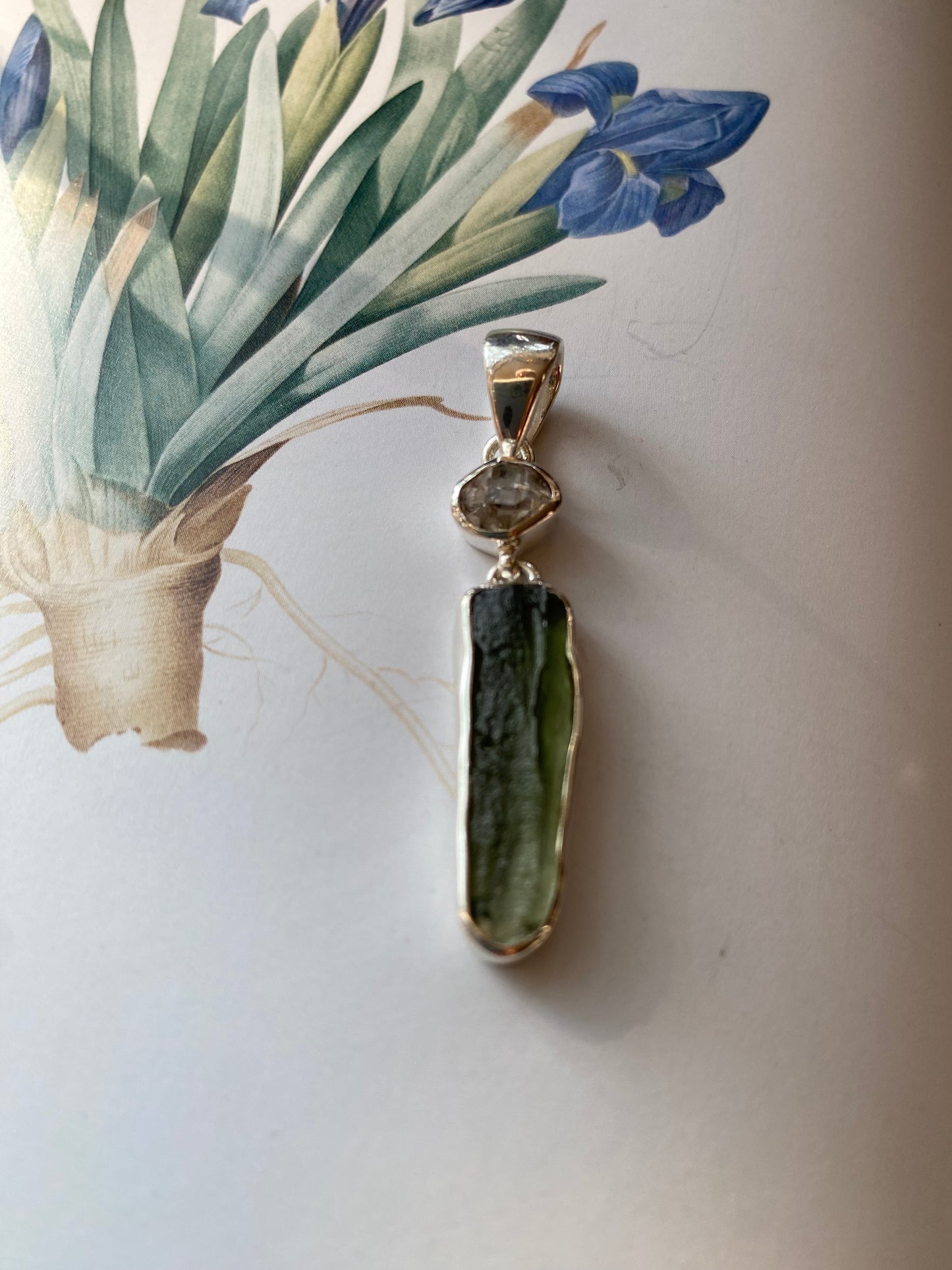 Moldavite Herkimer Pendant - Moon Room Shop and Wellness