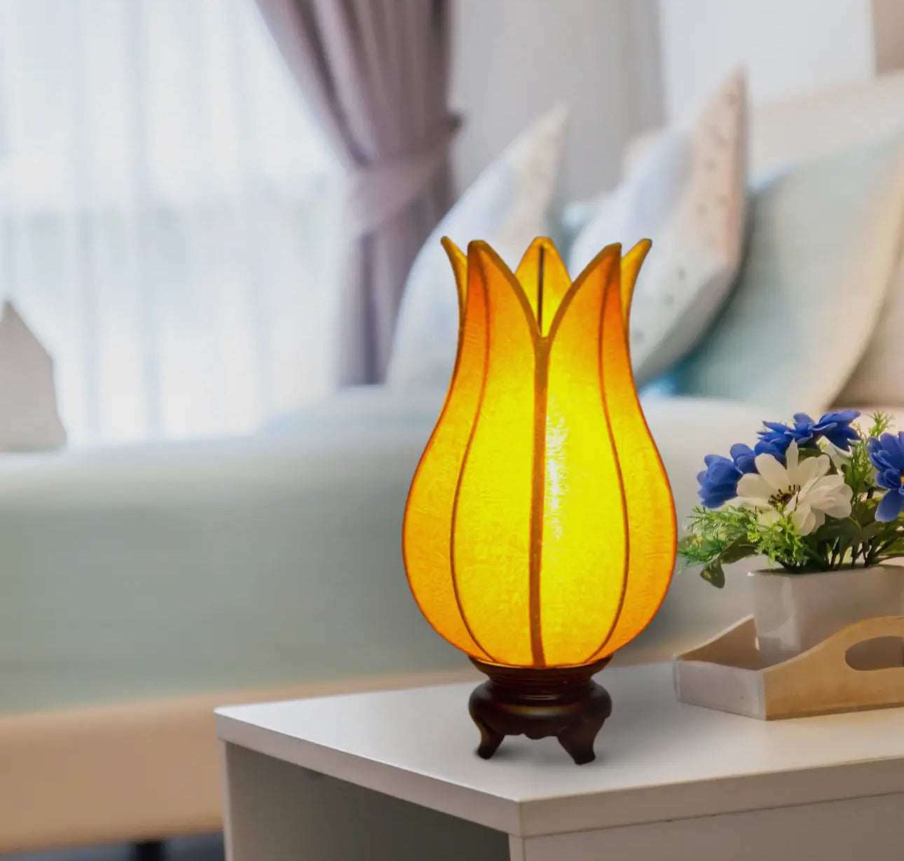 Baby Flowering Lotus Lamp - Gold - Moon Room Shop and Wellness