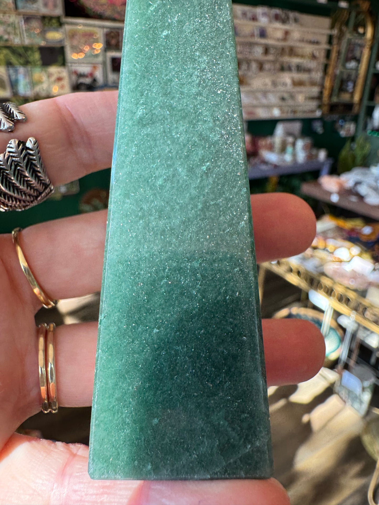 Green Aventurine Tower Obelisk 147 g Brazil - Moon Room Shop and Wellness