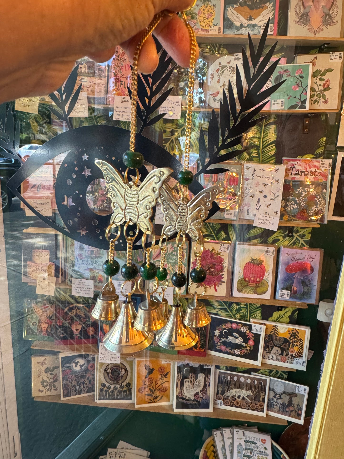 Butterfly Brass Chime with Beads - Moon Room Shop and Wellness