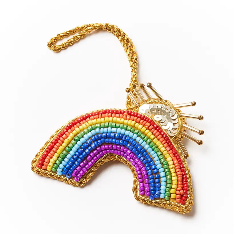 Larissa Plush Rainbow Sun Rays Felt Ornament - Embroidered - Moon Room Shop and Wellness