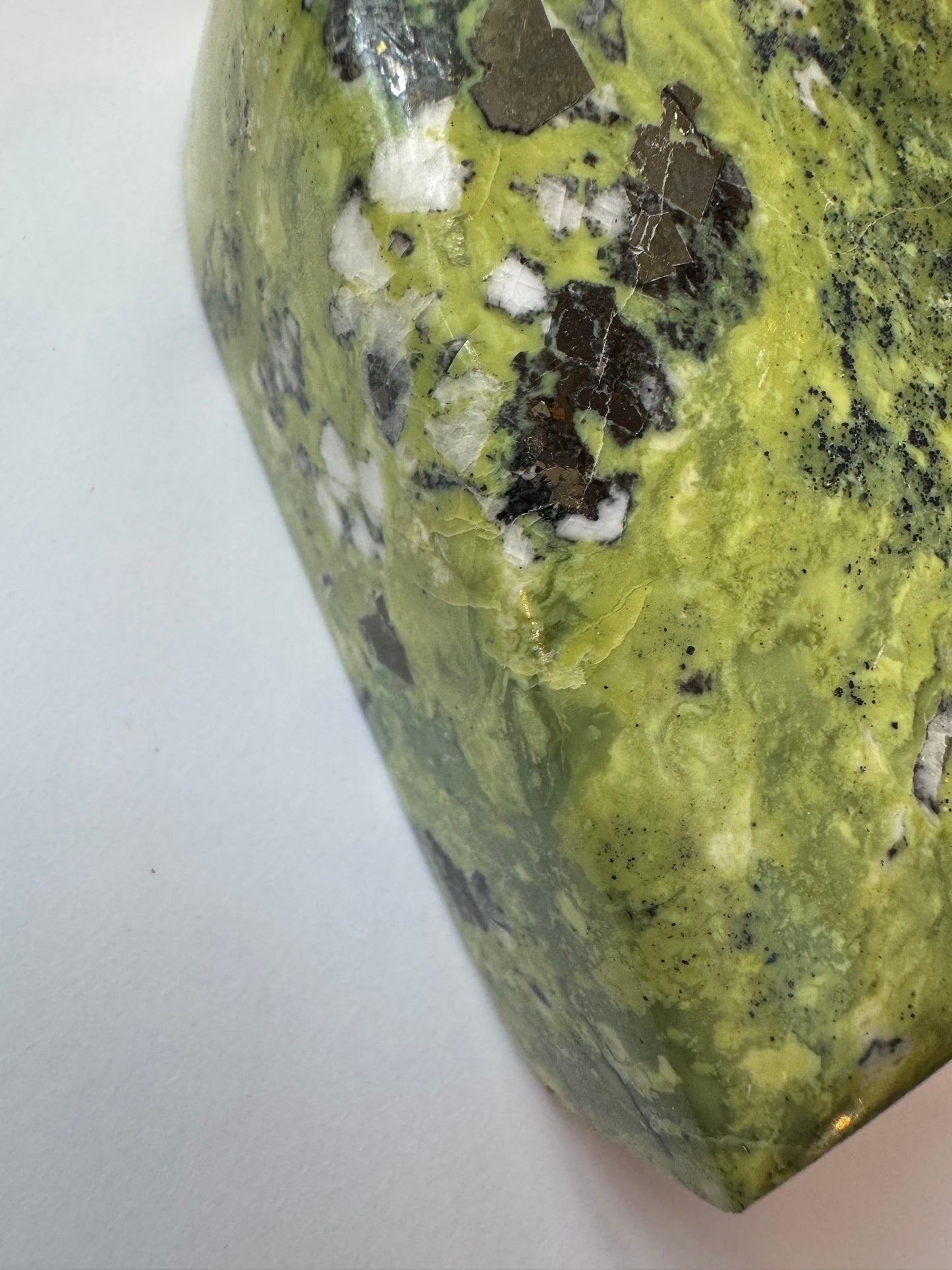 Serpentine with Pyrite Heart 2.69 lb- Mexico- Beauty! - Moon Room Shop and Wellness