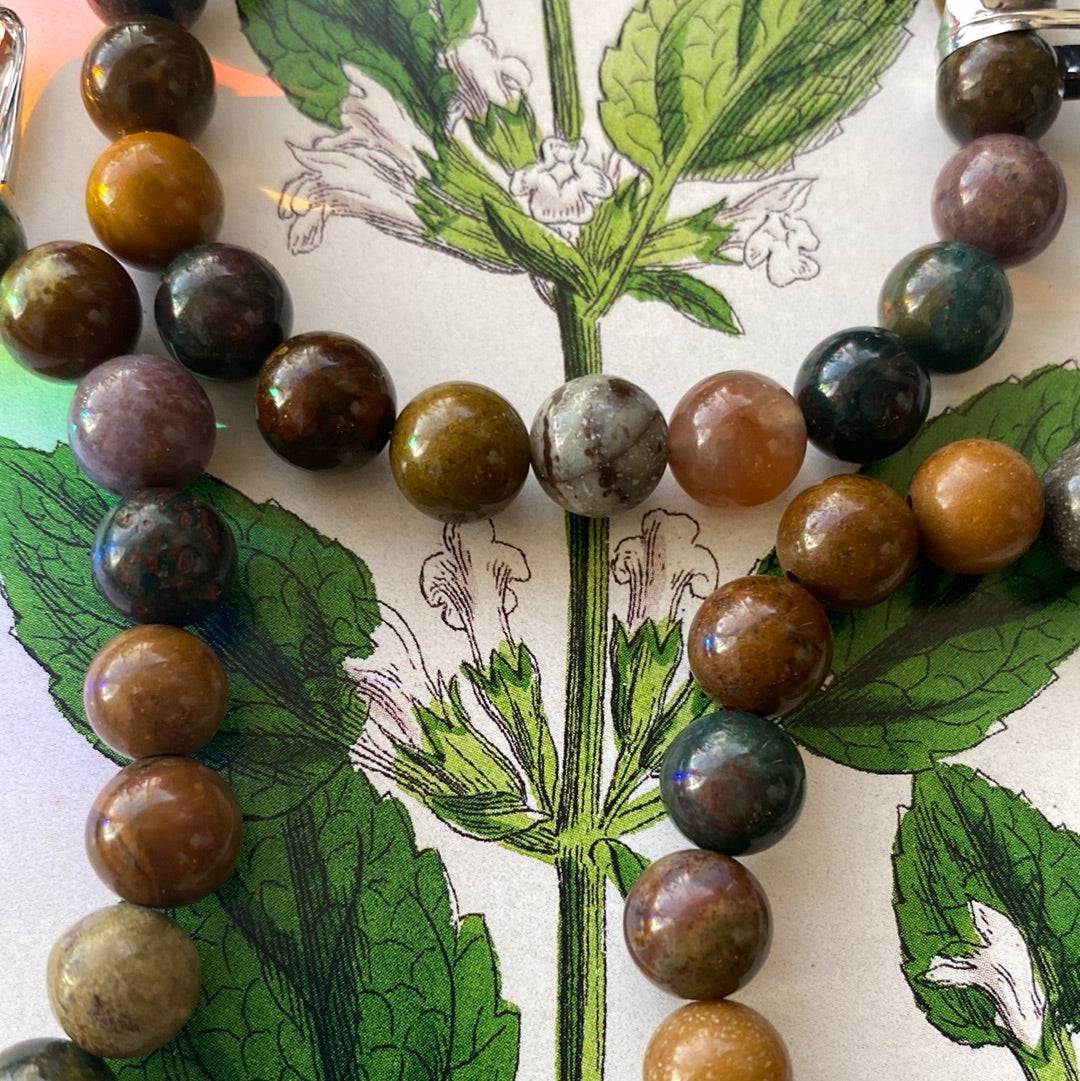 Ocean Jasper Stretch Bracelet - Moon Room Shop and Wellness