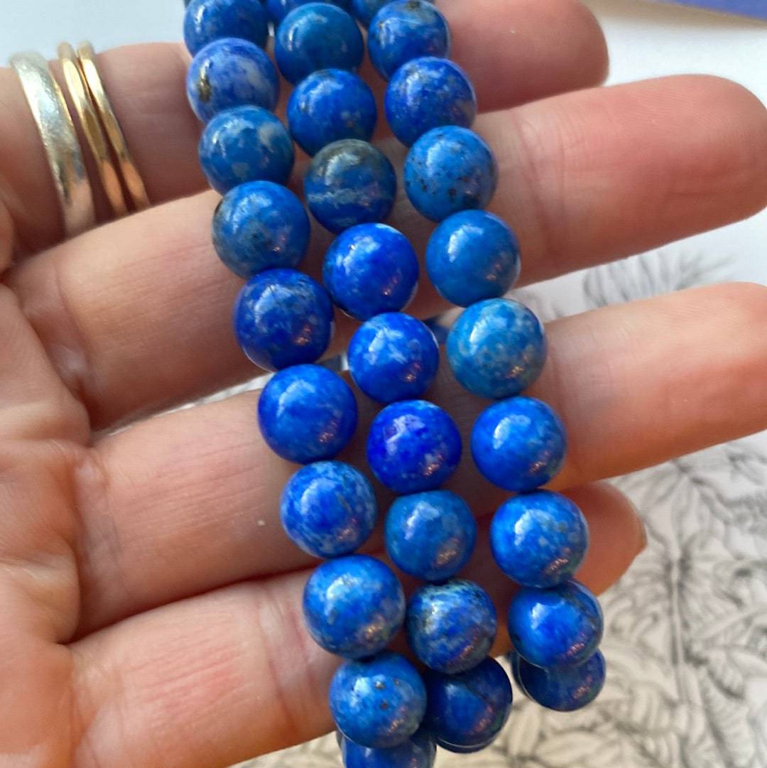 Lapis Lazuli Stretch Bracelet 8 mm - Moon Room Shop and Wellness