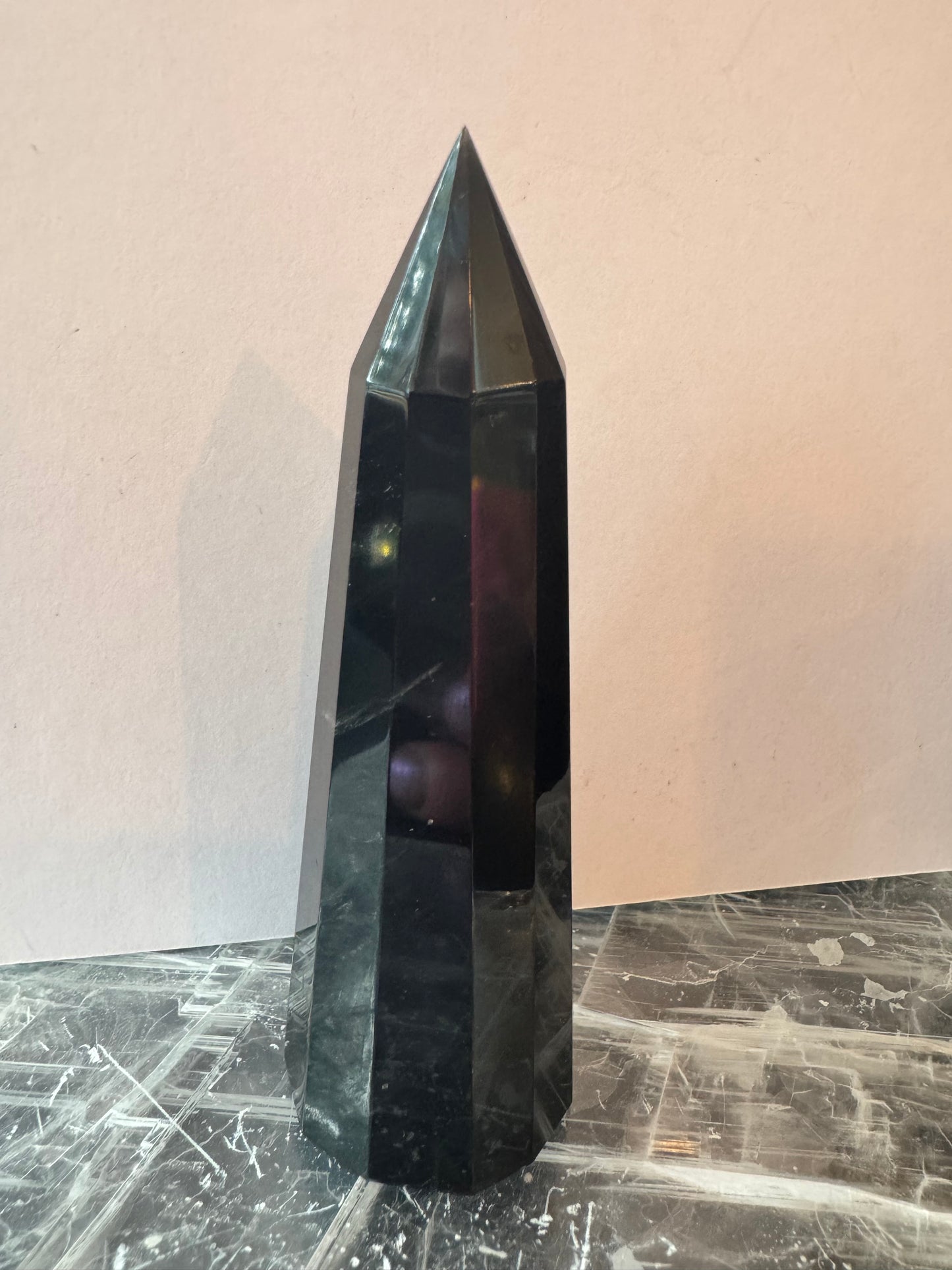 Black Obsidian Faceted Tower 121 g - Moon Room Shop and Wellness