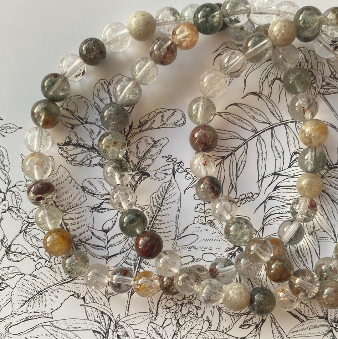 Garden Quartz /Lodolite Stretch Bracelet 6mm - Moon Room Shop and Wellness