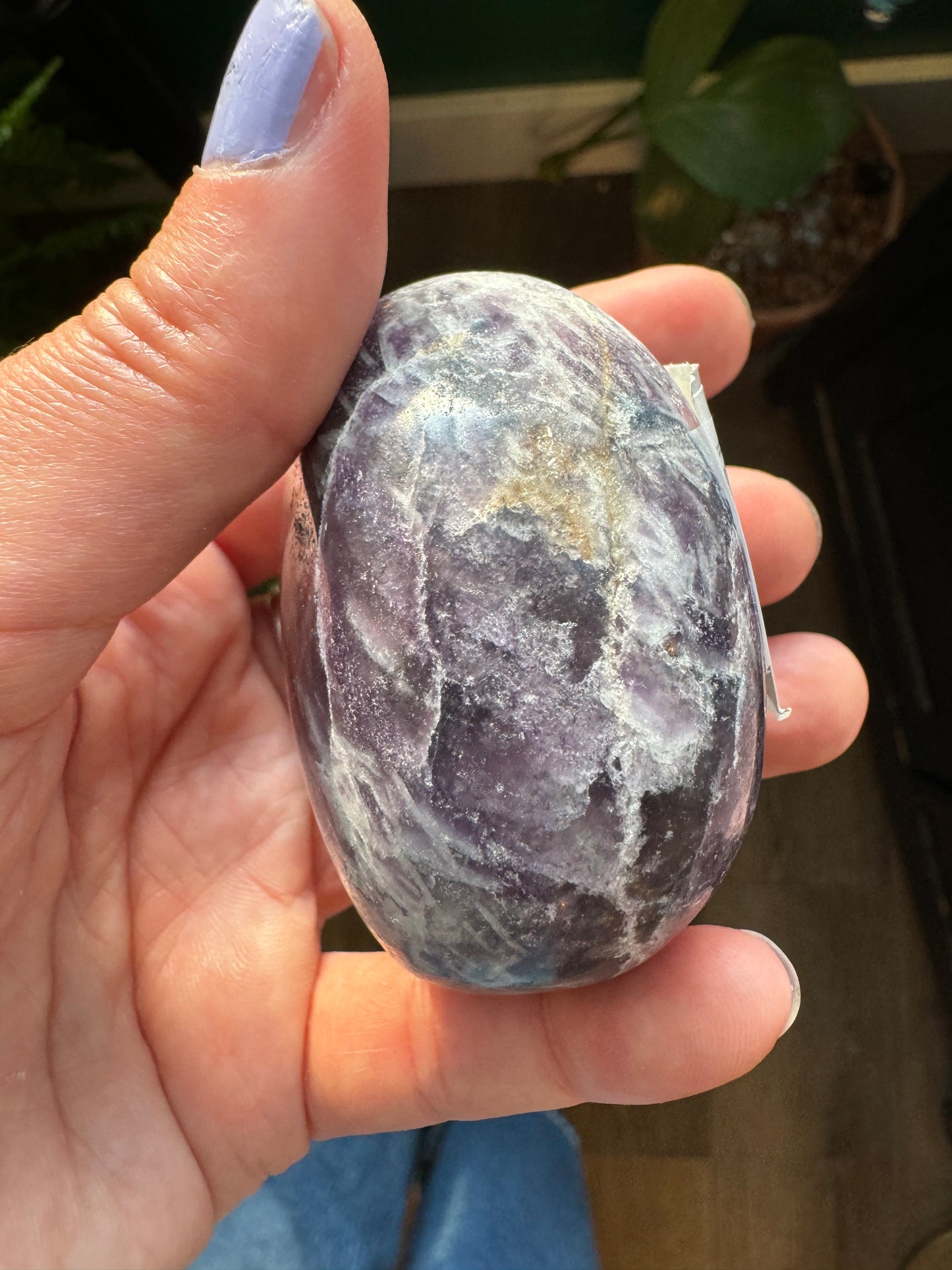 Lepidolite Palmstone 189 g - Moon Room Shop and Wellness