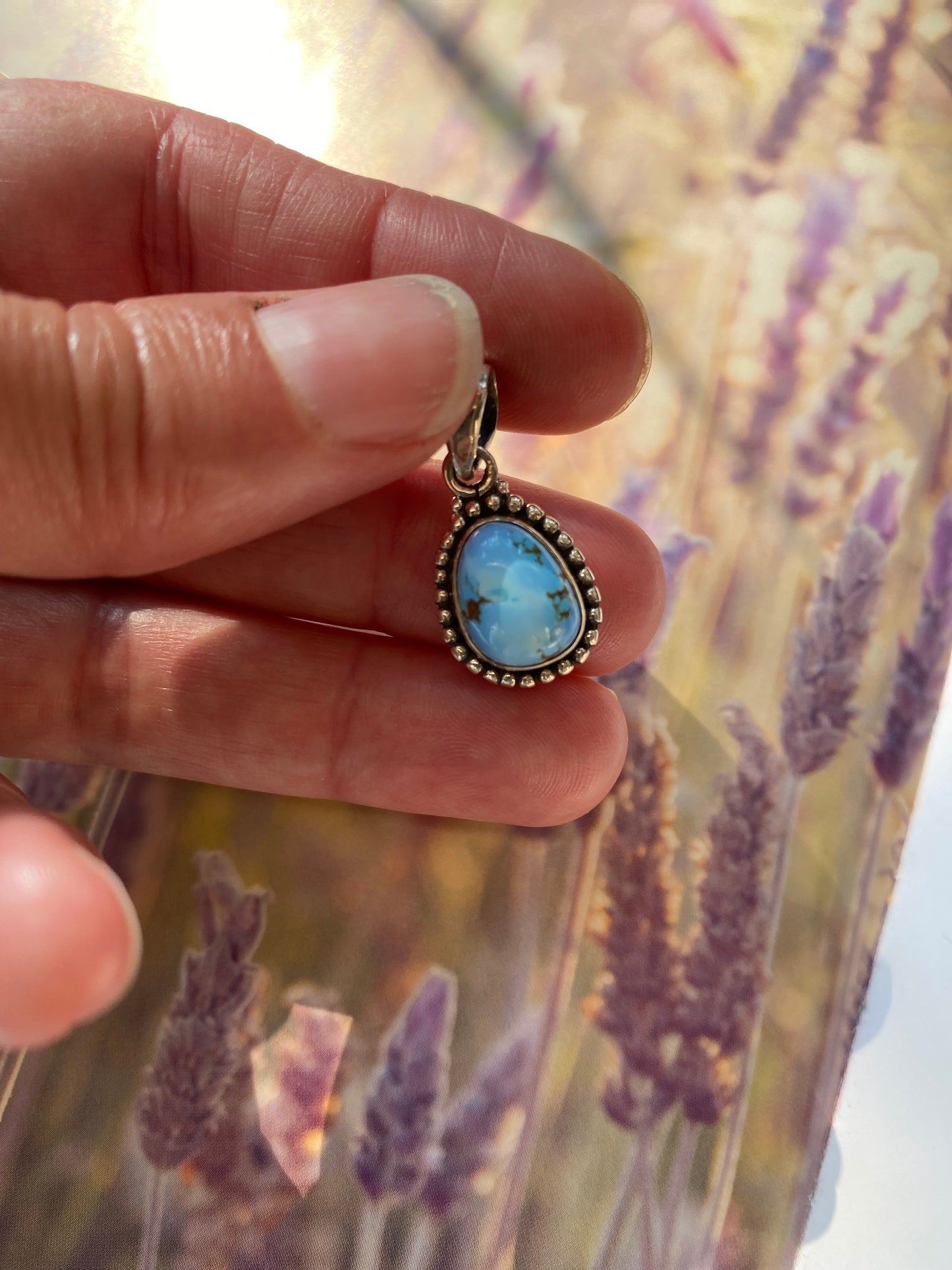 Golden Hill Turquoise Sterling Silver Pendant - Moon Room Shop and Wellness