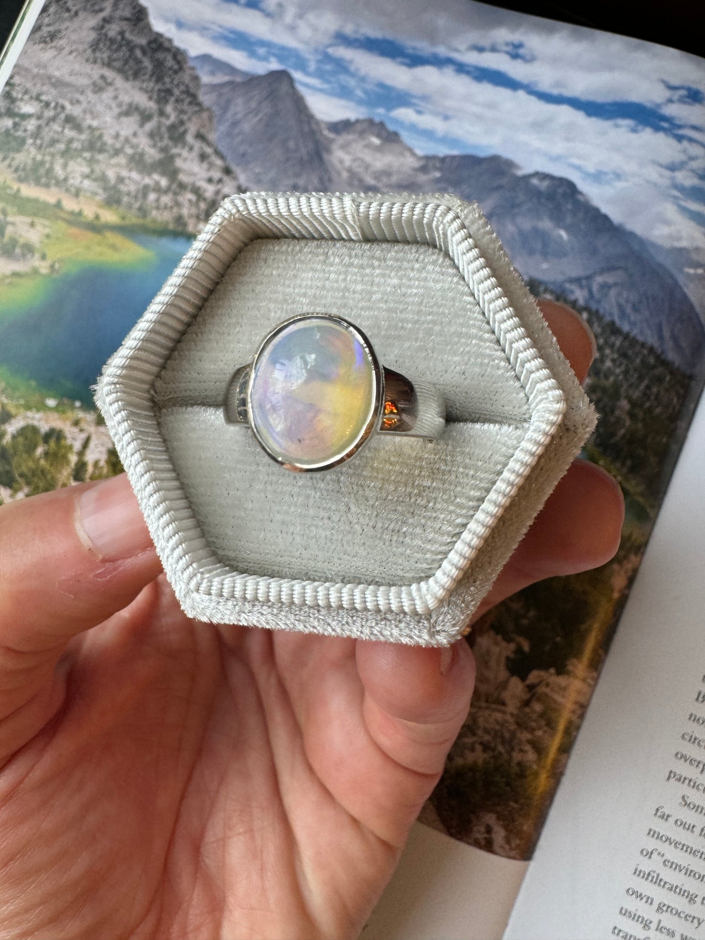 Opal Sterling Silver Ring Size 7 - Moon Room Shop and Wellness