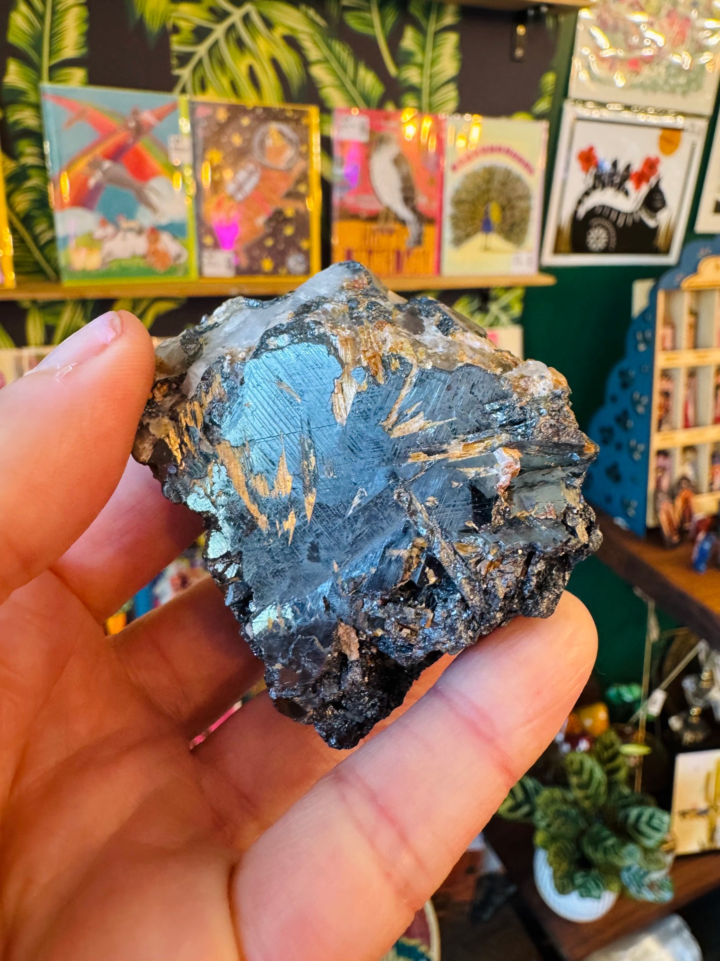 Hematite Specimen with Golden Rutile 172 g - Moon Room Shop and Wellness