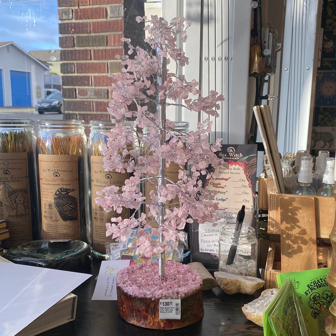 Rose Quartz Gem Tree 1000 chip- Stone of LOVE - Moon Room Shop and Wellness