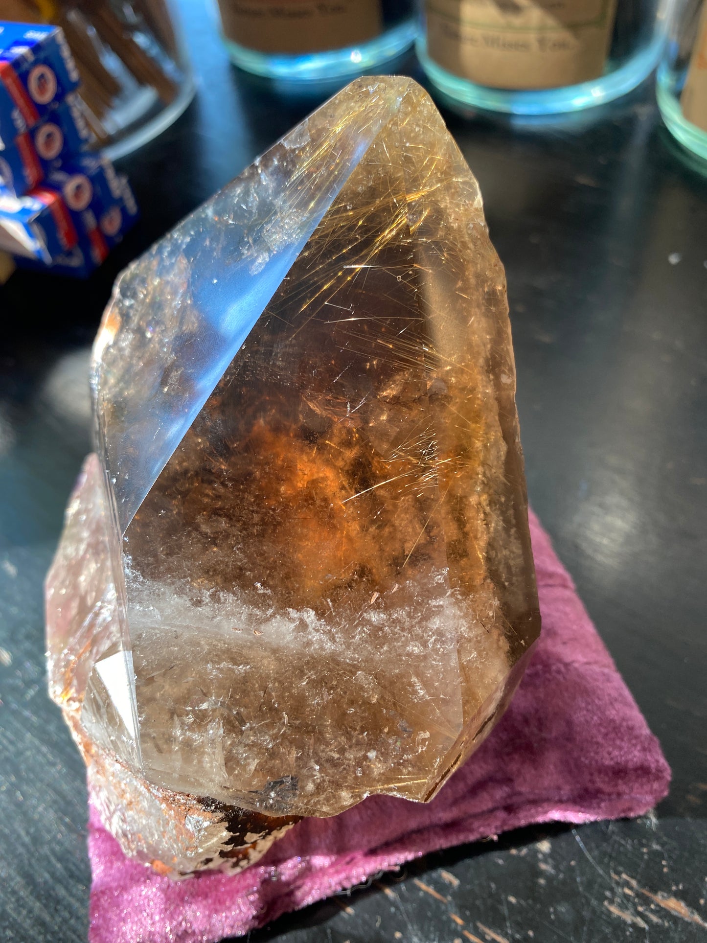 Smoky Quartz Rutilated Point 2.3 lb Brazil Spectacular Beauty - Moon Room Shop and Wellness