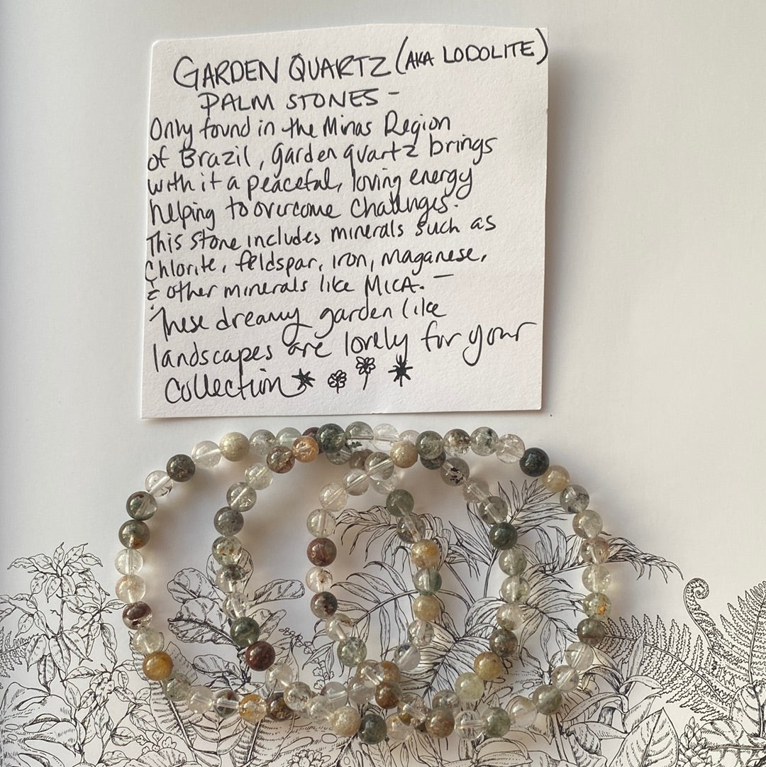 Garden Quartz /Lodolite Stretch Bracelet 6mm - Moon Room Shop and Wellness
