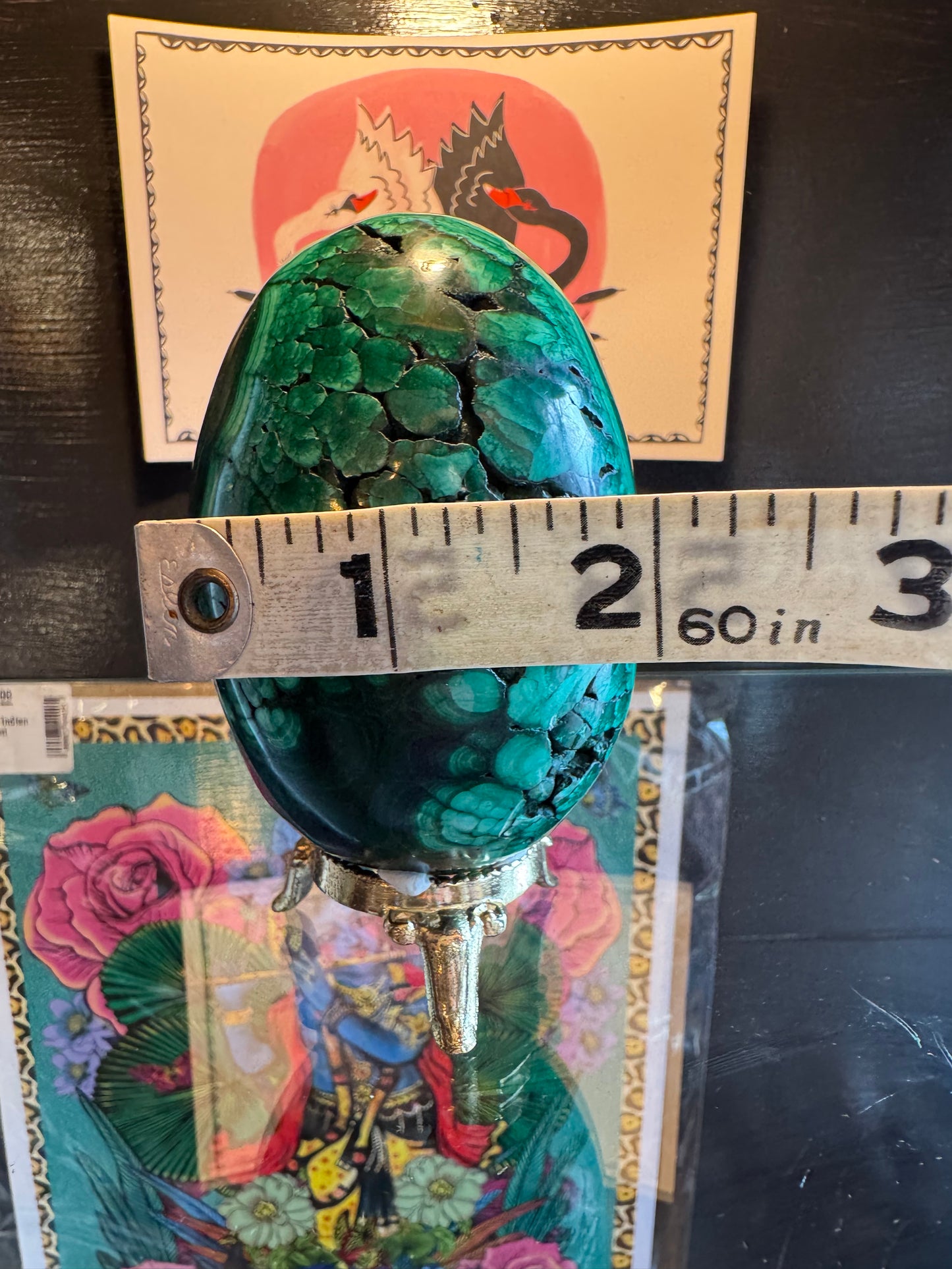 Malachite Egg with Stand 1.2 lb Congo Beauty - Moon Room Shop and Wellness