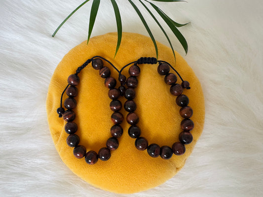 Red Tiger's Eye Adjustable Bracelet 10 mm Grade A+++ - Moon Room Shop and Wellness