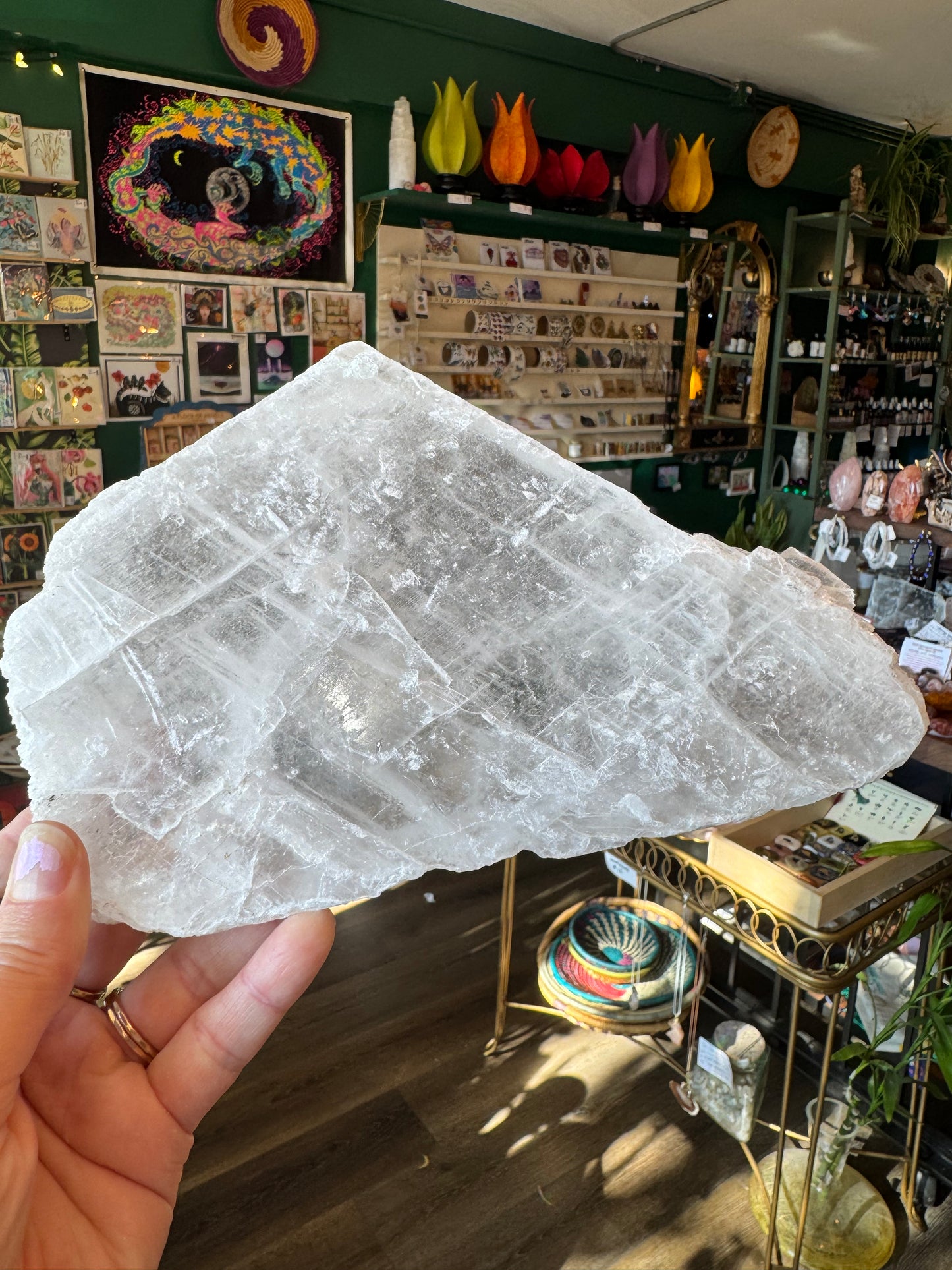 True Selenite Slab/Charging Plate 1.36 lb - Moon Room Shop and Wellness