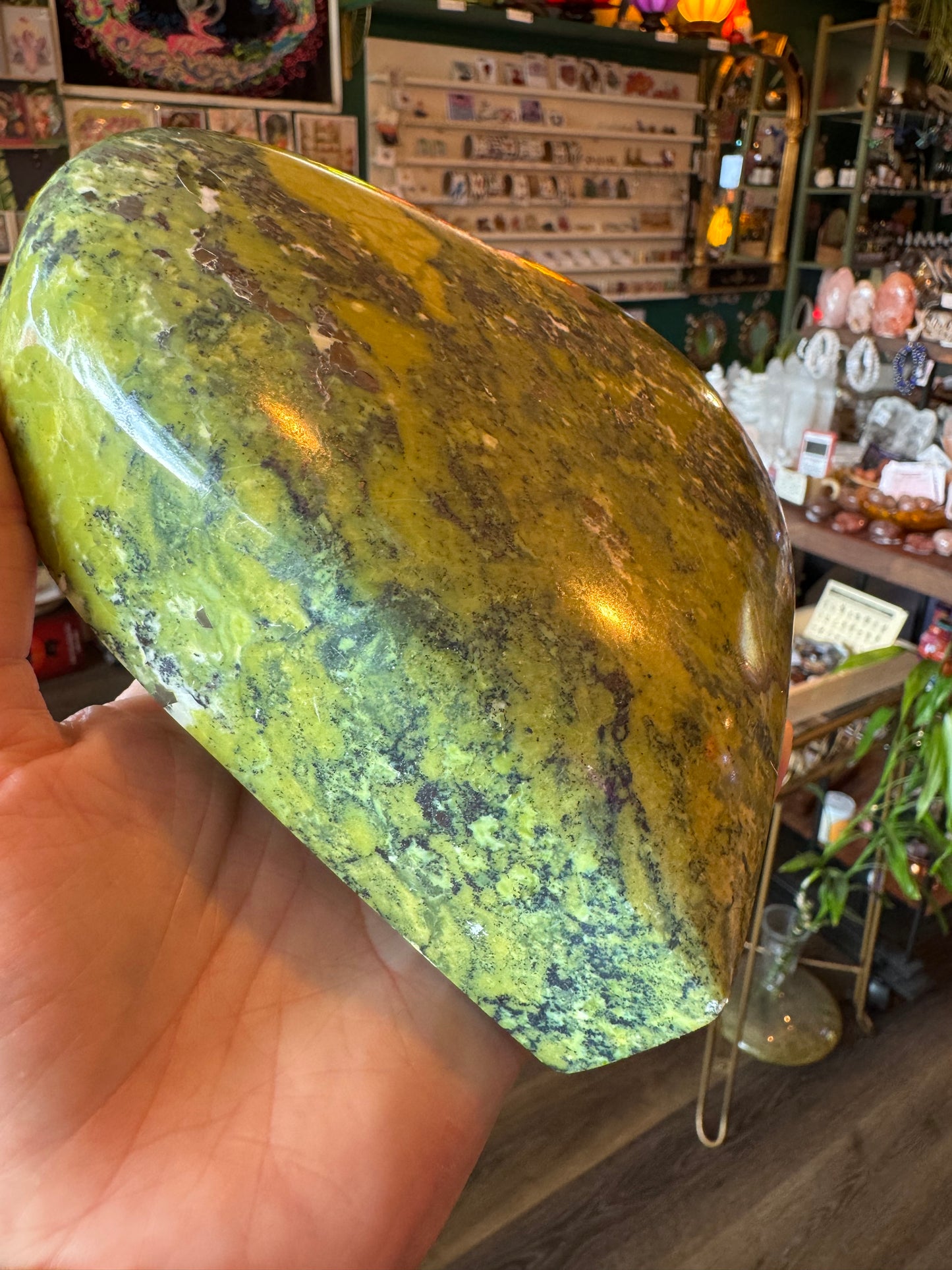 Serpentine with Pyrite Heart 3.29 lb- Mexico- Beauty! - Moon Room Shop and Wellness