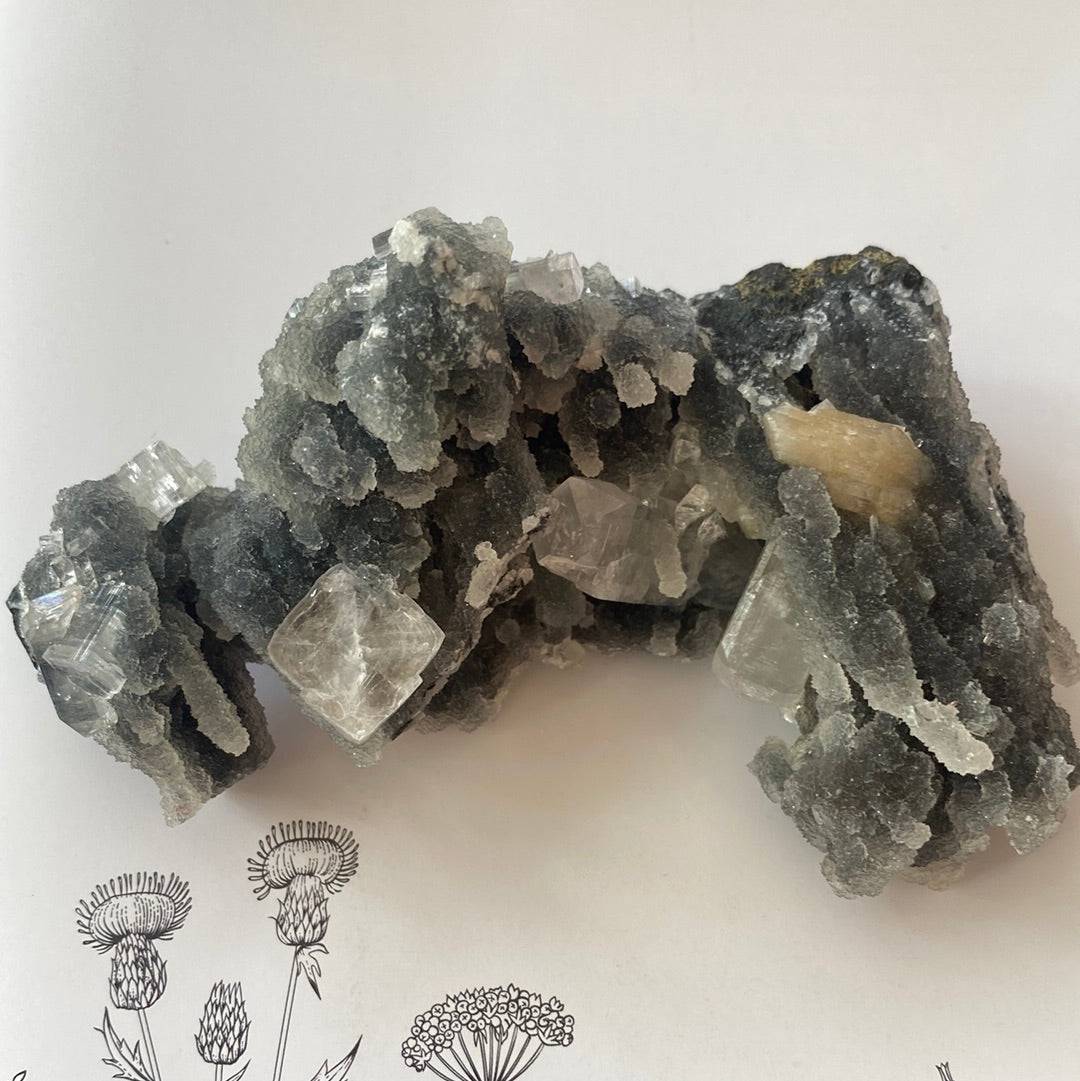 Druzy Chalcedony Stalactite with apophyllite and stilbite 206 g - Moon Room Shop and Wellness
