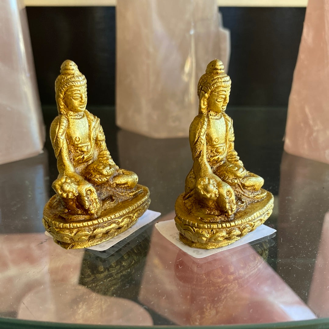 Medicine Buddha Brass Statue 2.5" x1.5 - Moon Room Shop and Wellness