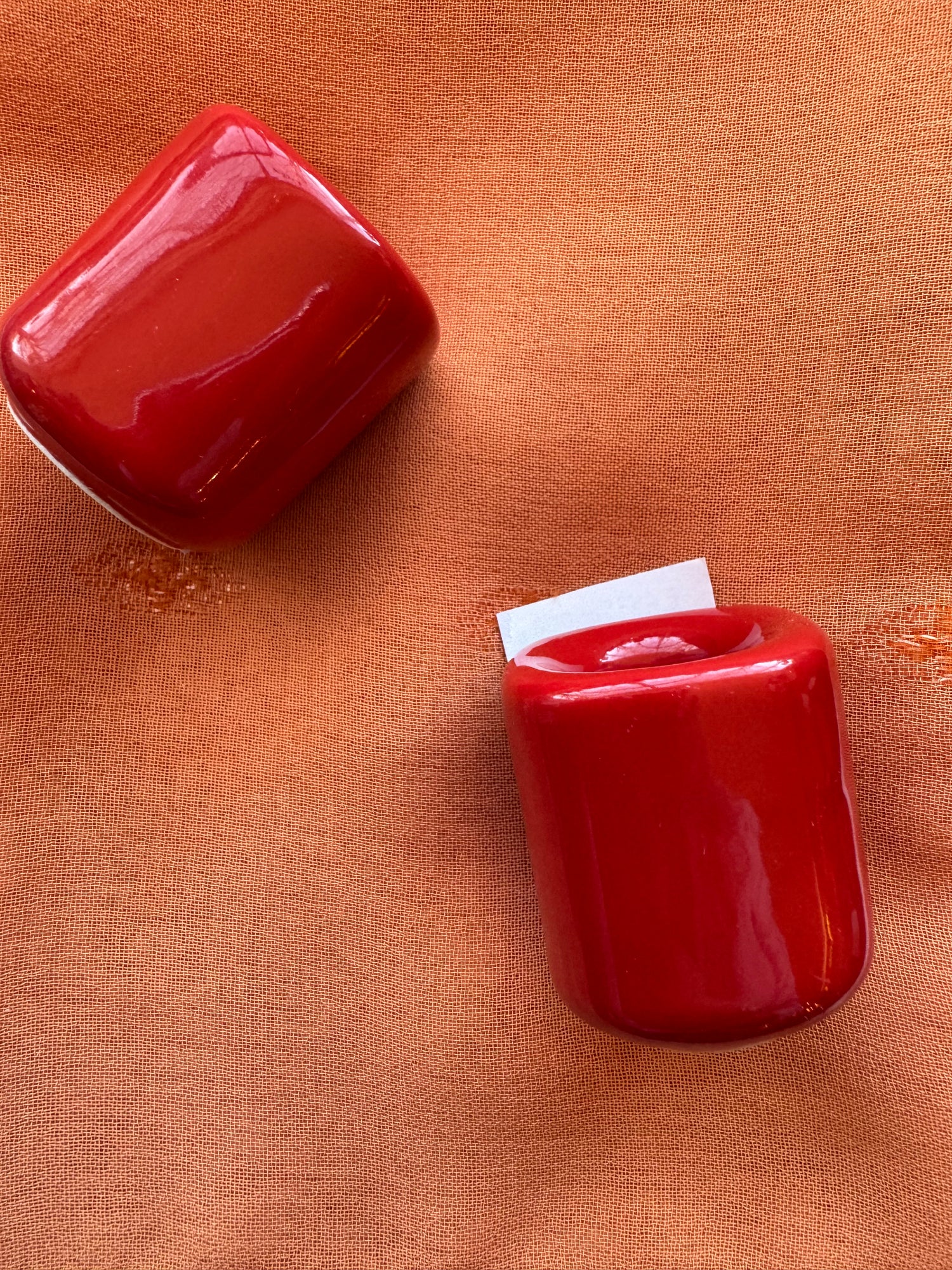 Ceramic Chime Candle Holder- Red - Moon Room Shop and Wellness