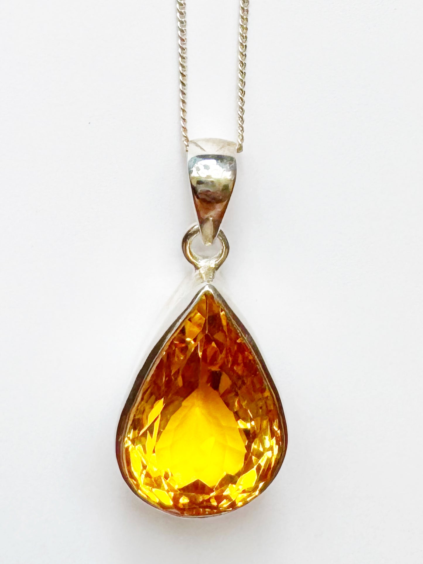 Citrine Sterling Silver Pendant - Moon Room Shop and Wellness